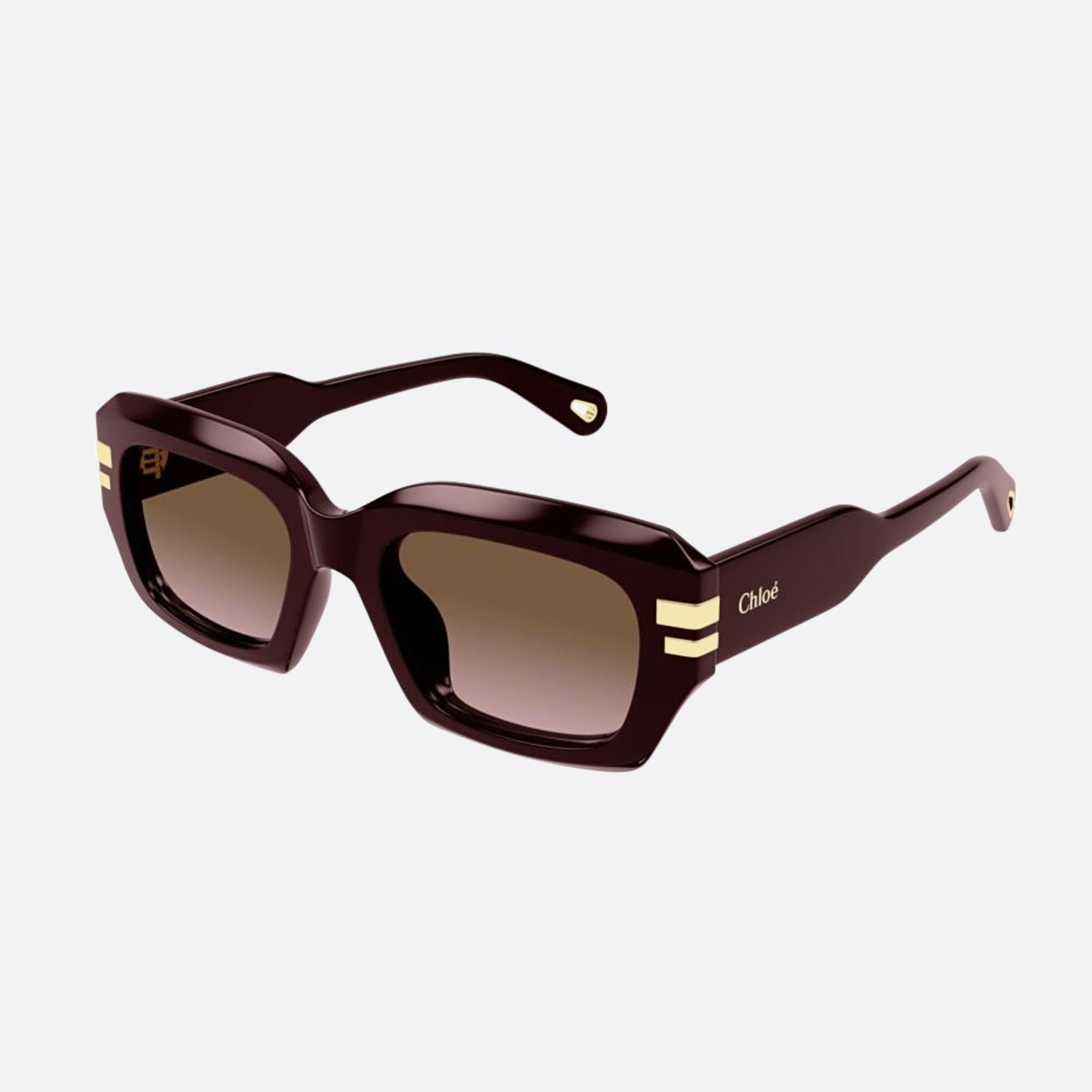 Chloe 53mm Rdrd Red Squared Women Sunglasses - Side View