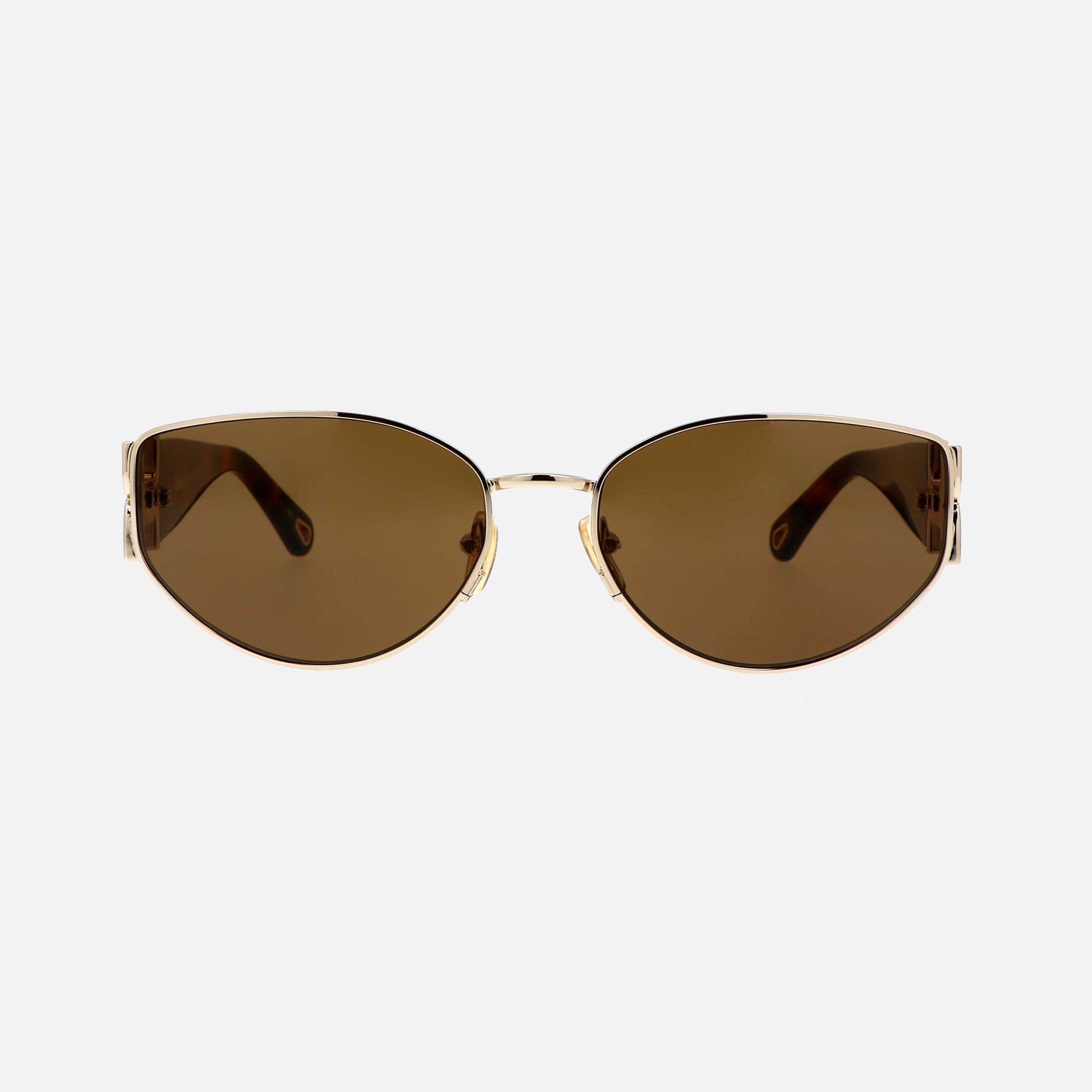 Chloe 59mm Ghb Havana Oval Women Sunglasses - Side View