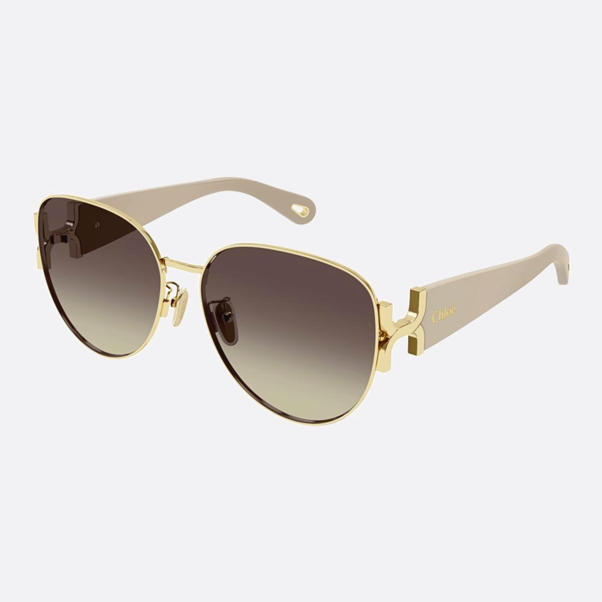 Chloe 61mm Bebr Havana Cat Eye Women Sunglasses - Side View