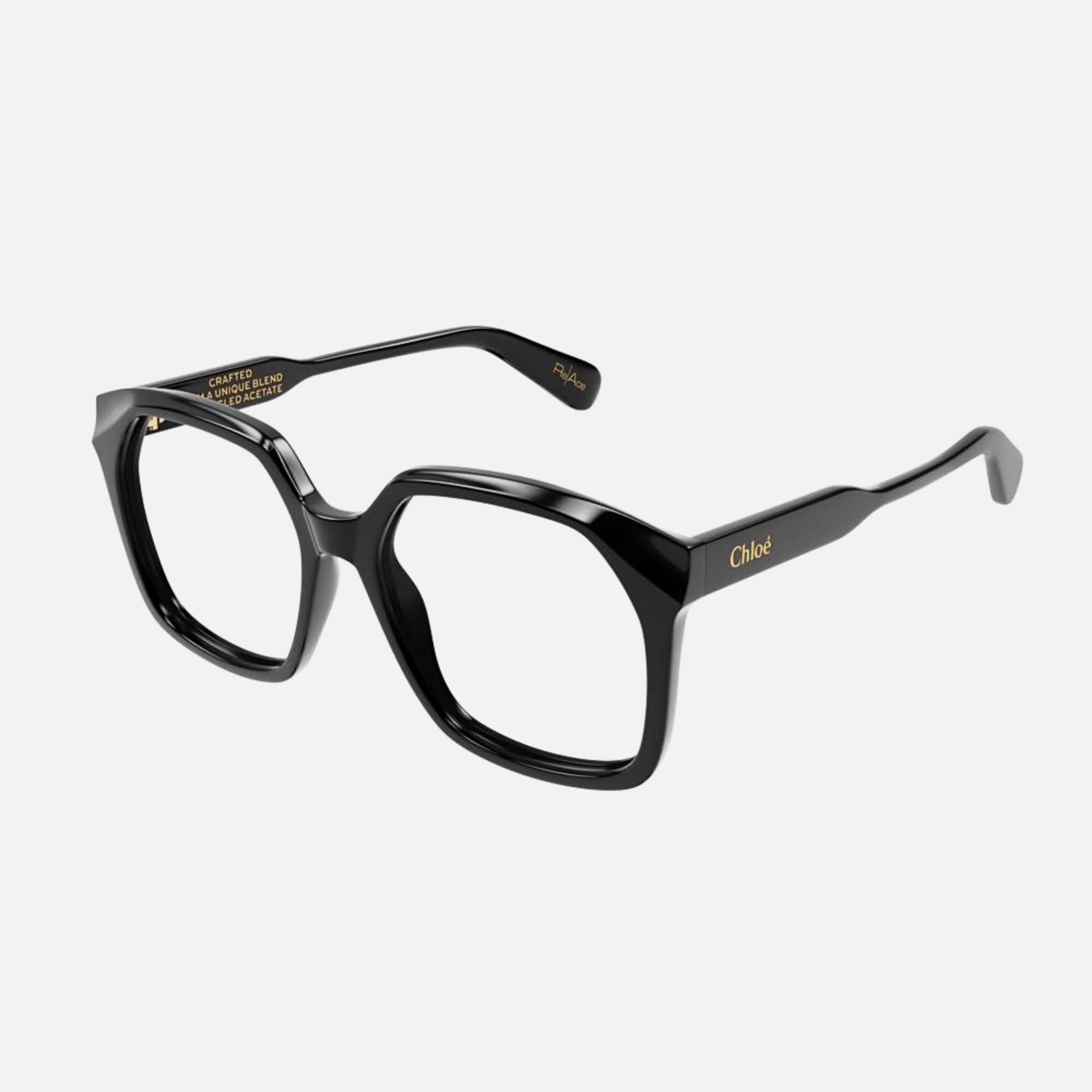 Chloe 55mm Black Squared Women Eyeglasses - Side View
