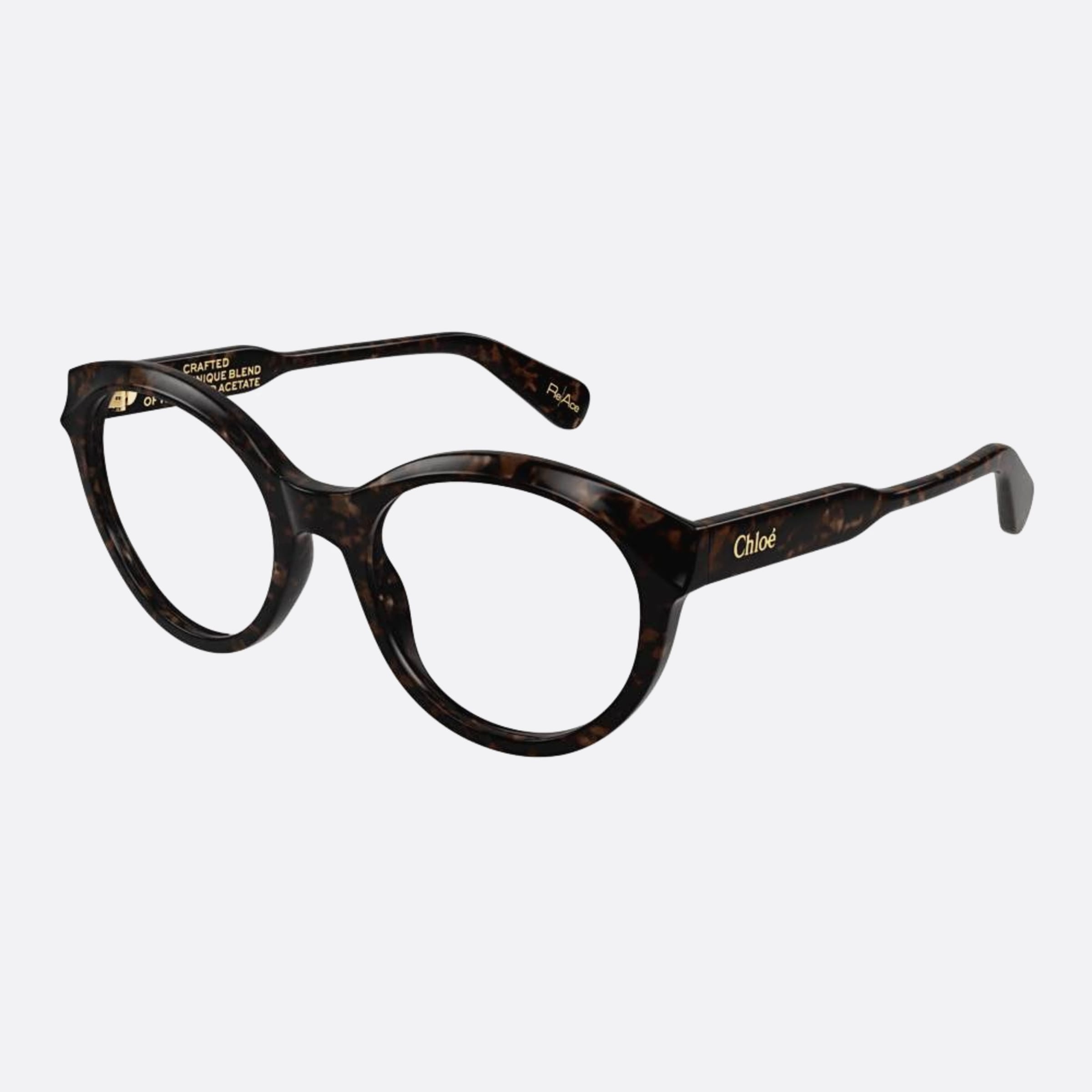 Chloe 53mm Havana Round Women Eyeglasses - Side View