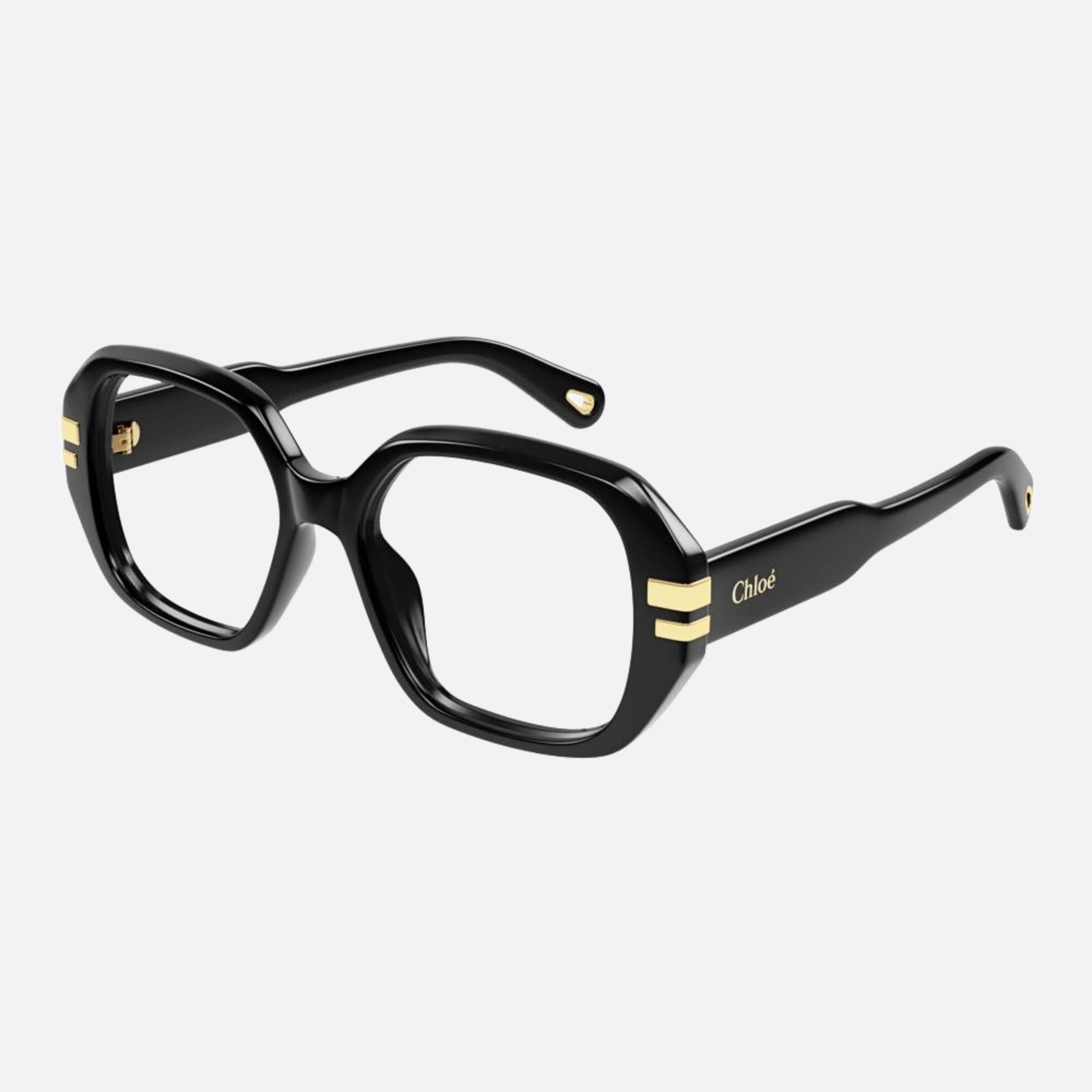 Chloe 53mm Black Squared Women Eyeglasses - Side View
