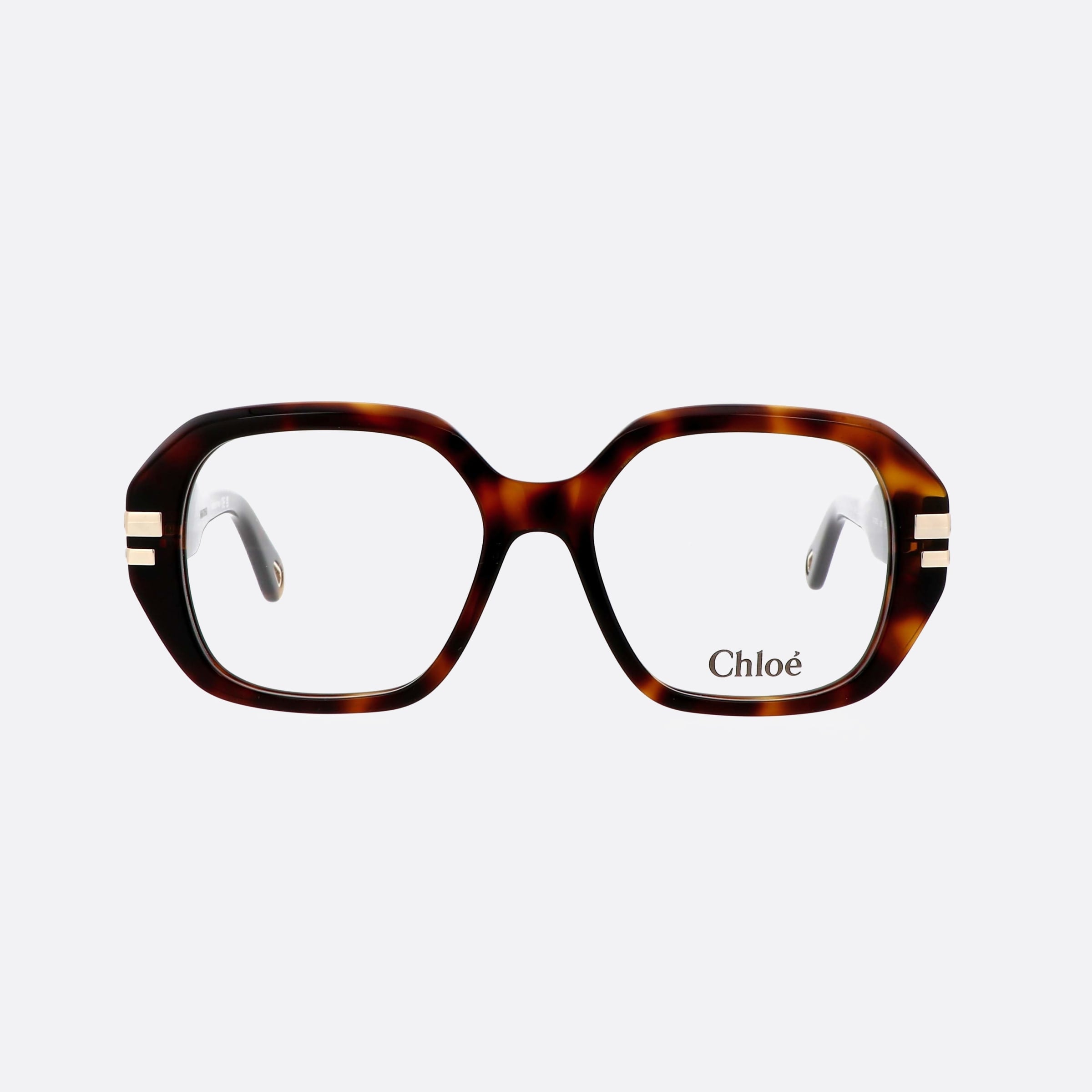 Chloe 53mm Havana Squared Women Eyeglasses - Side View