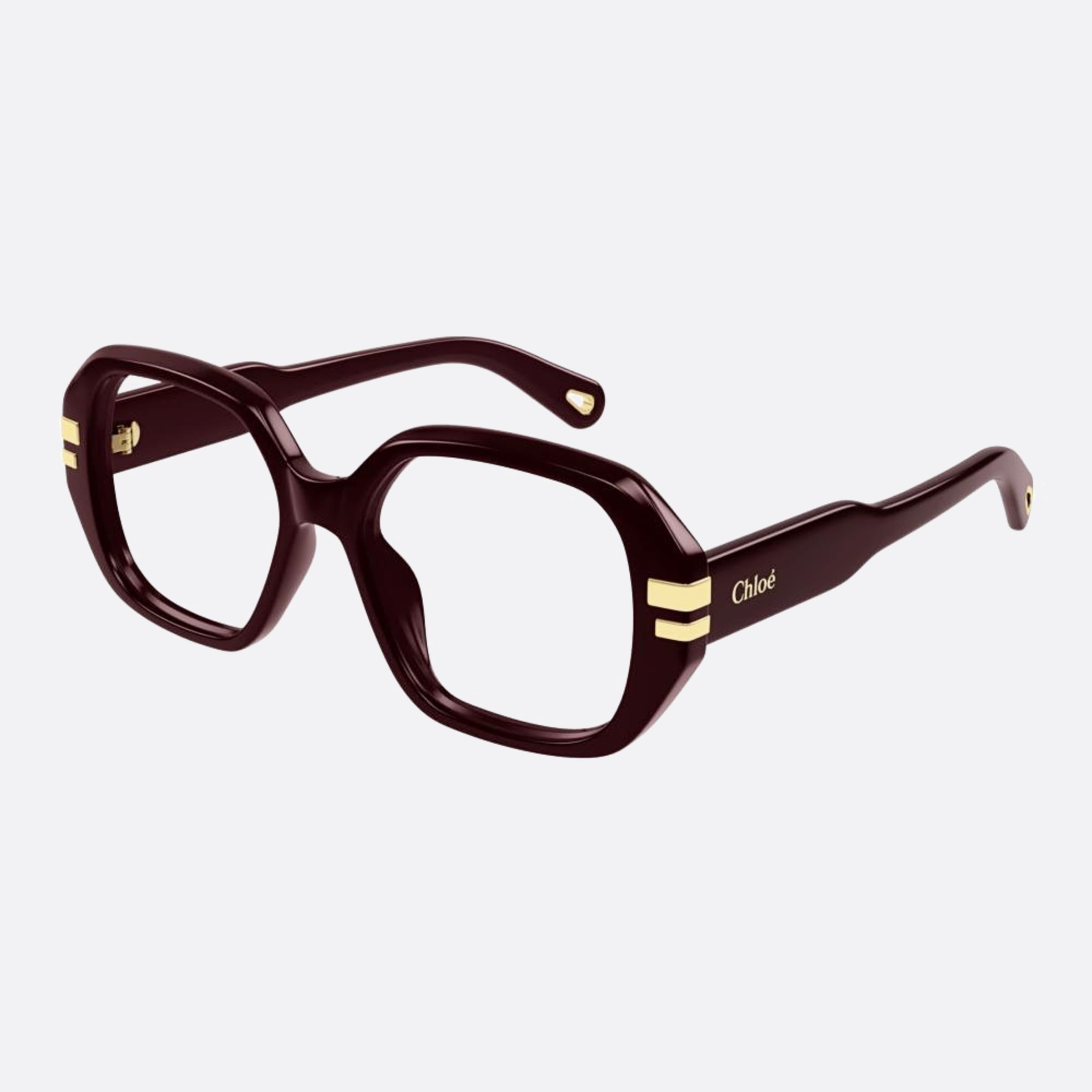 Chloe 53mm Red Squared Women Eyeglasses - Side View