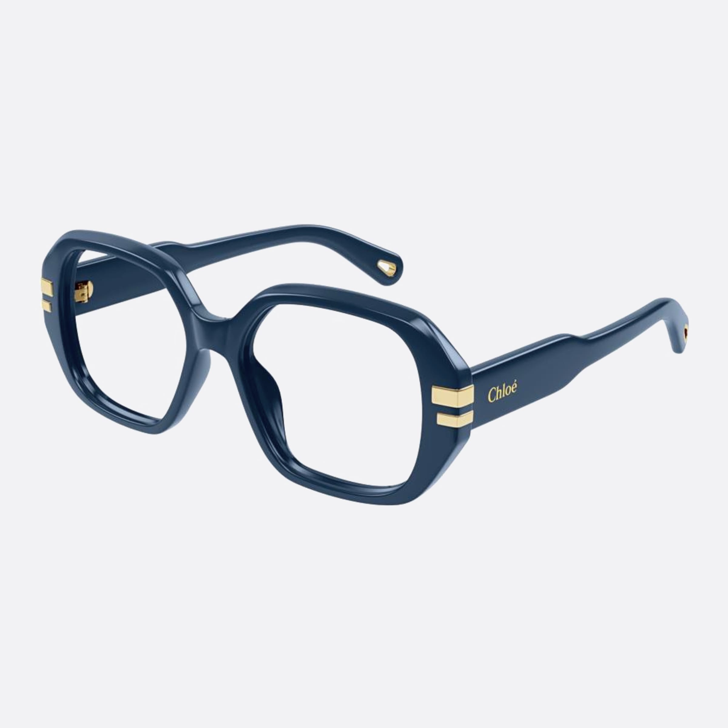 Chloe 53mm Blue Squared Women Eyeglasses - Side View