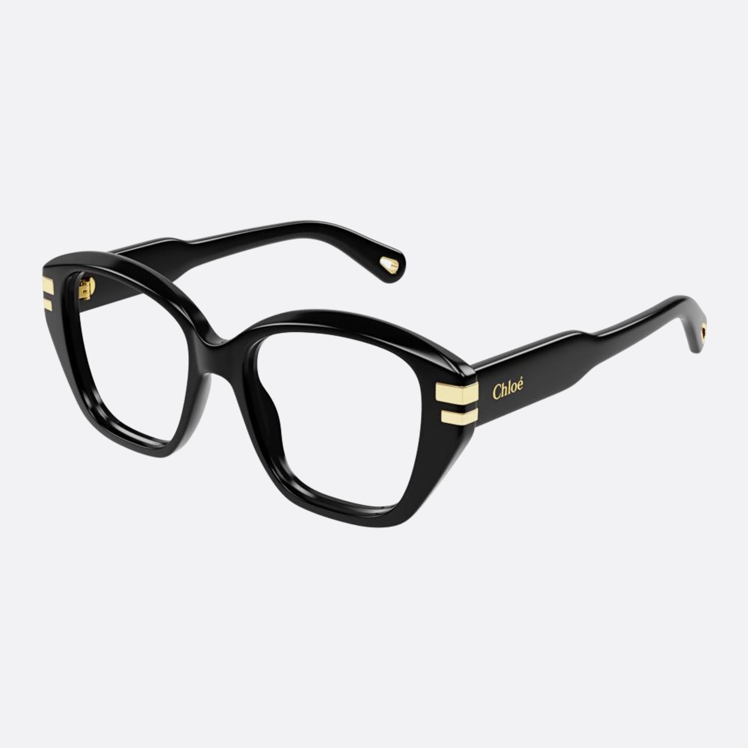 Chloe 51mm Black Squared Women Eyeglasses - Side View