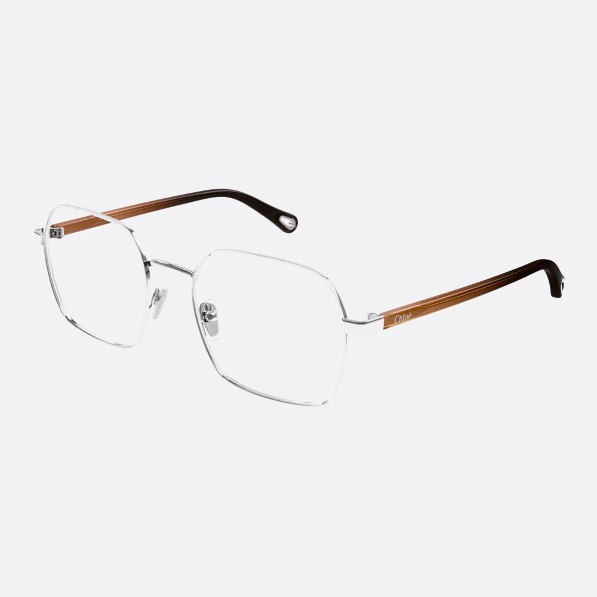 Chloe 52mm Silver Squared Women Eyeglasses - Side View