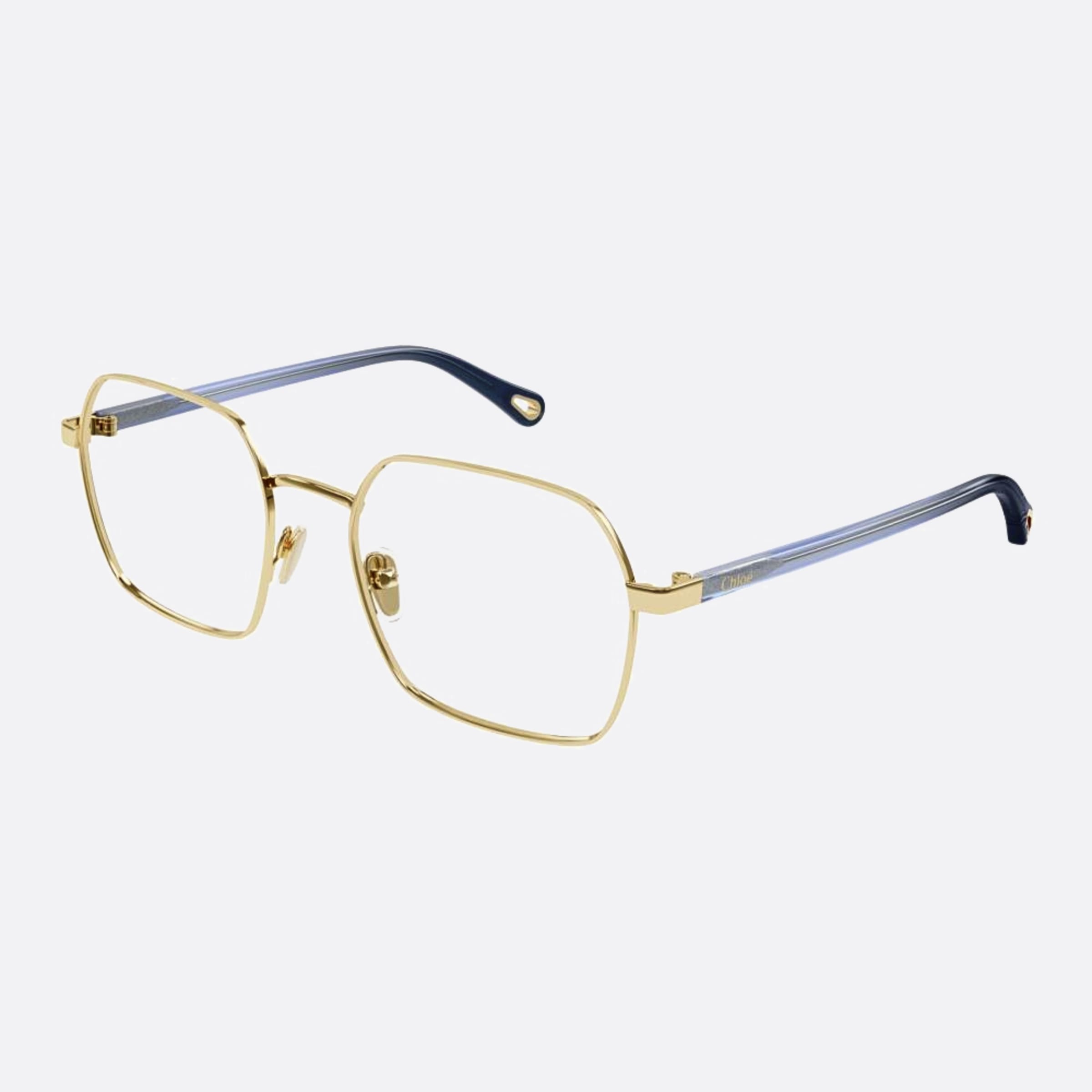 Chloe 54mm Gold Squared Women Eyeglasses - Side View