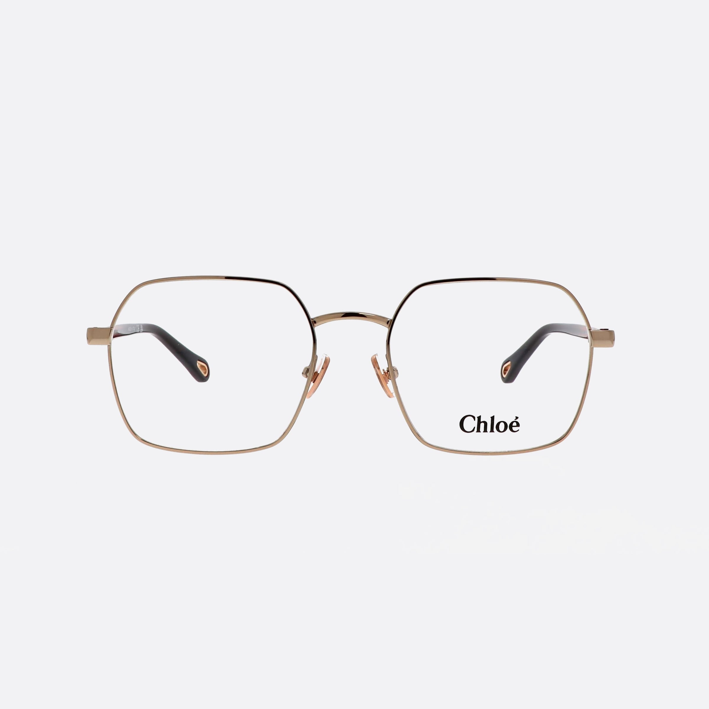 Chloe 54mm Gold Squared Women Eyeglasses - Side View