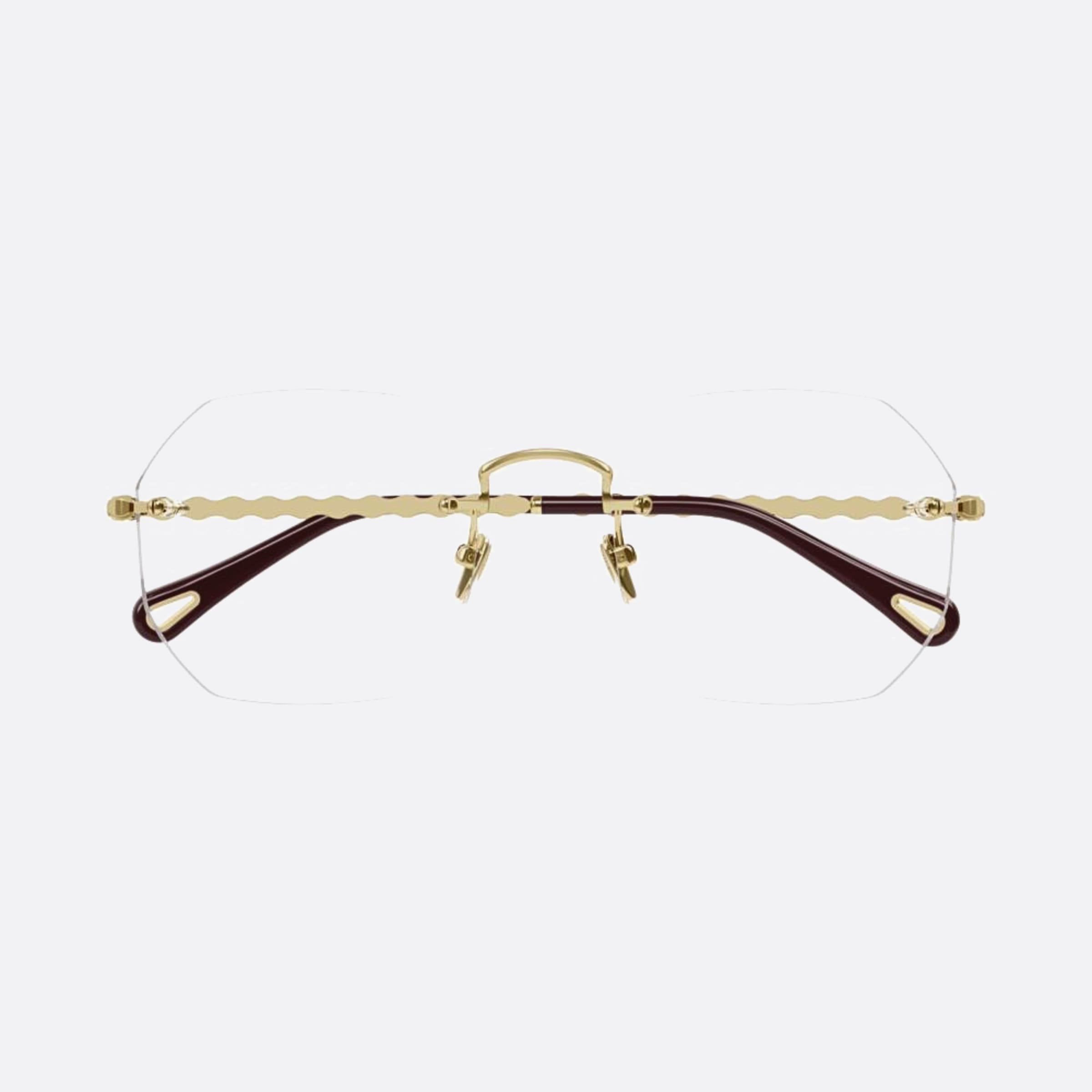 Chloe 54mm Gold Geometric Women Eyeglasses - Main View