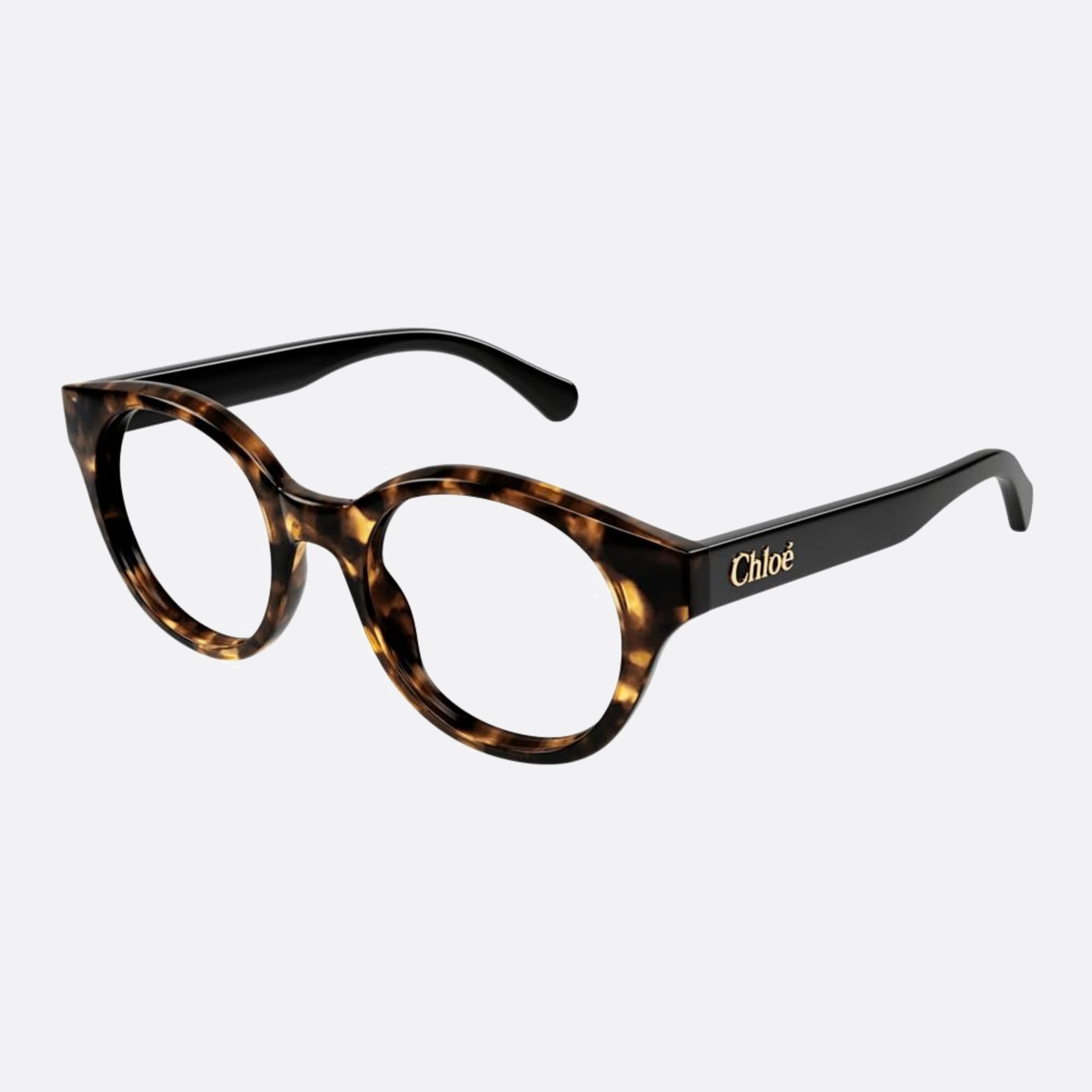 Chloe 50mm Havana Round Women Eyeglasses - Side View