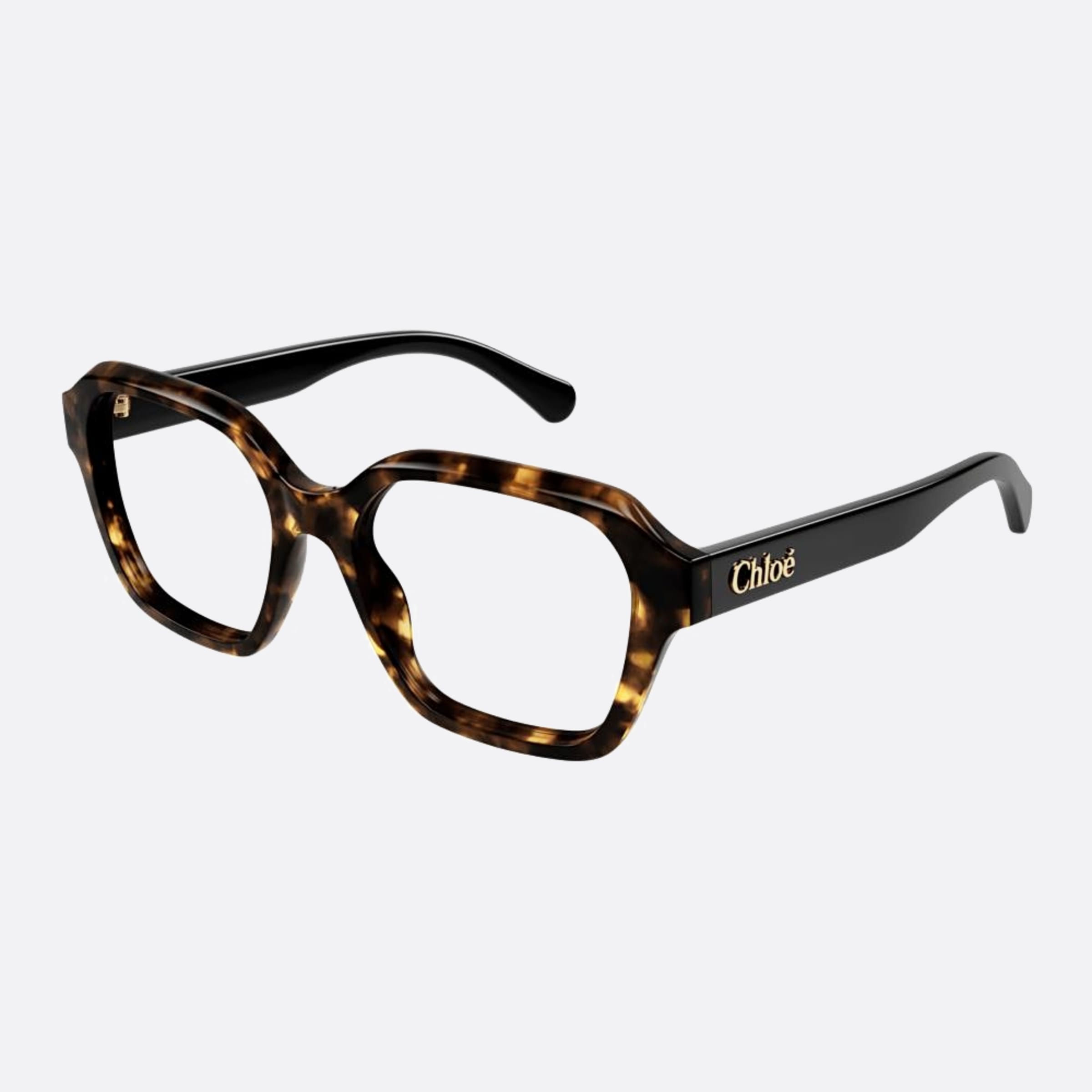 Chloe 53mm Havana Squared Women Eyeglasses - Side View