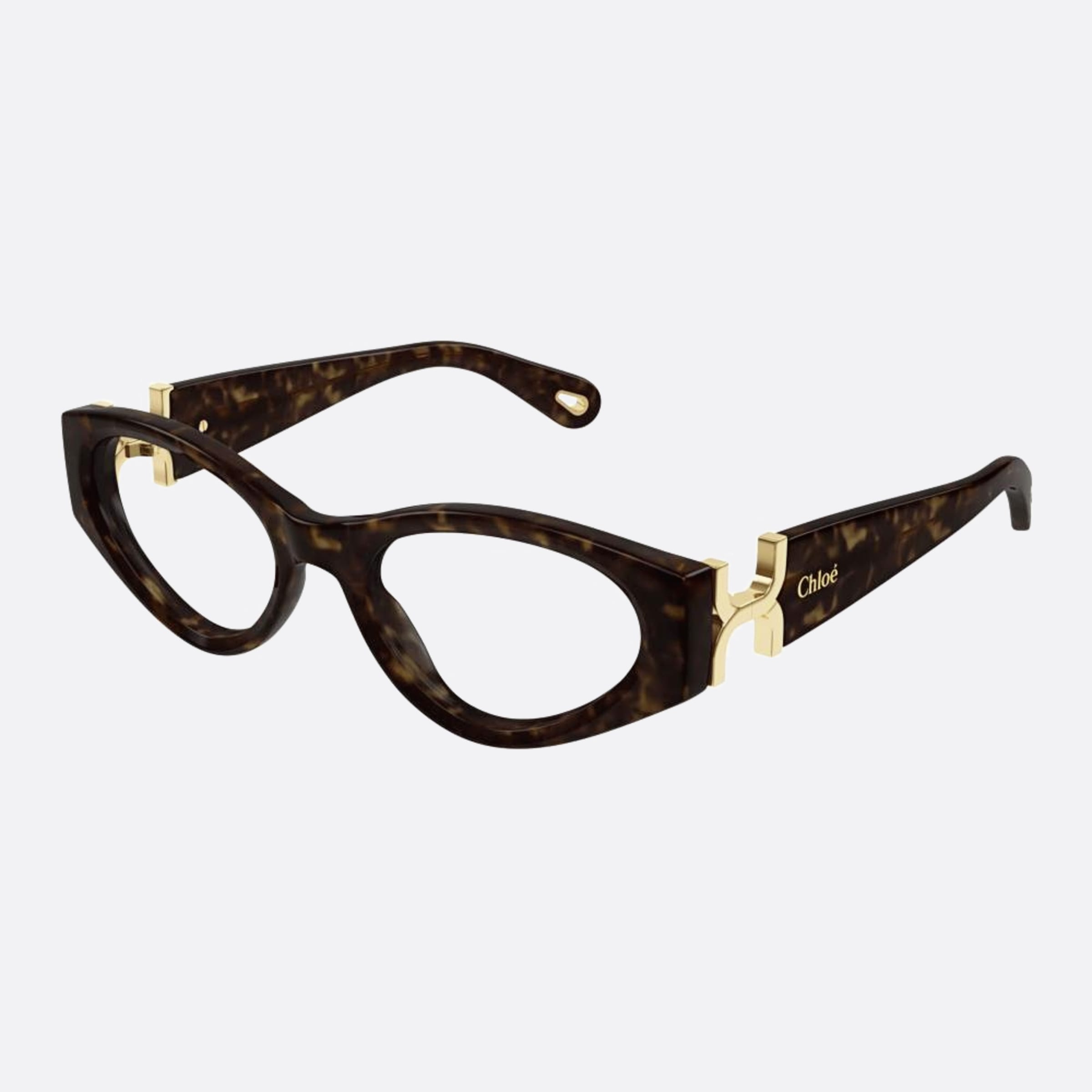 Chloe 53mm Havana Cat Eye Women Eyeglasses - Side View
