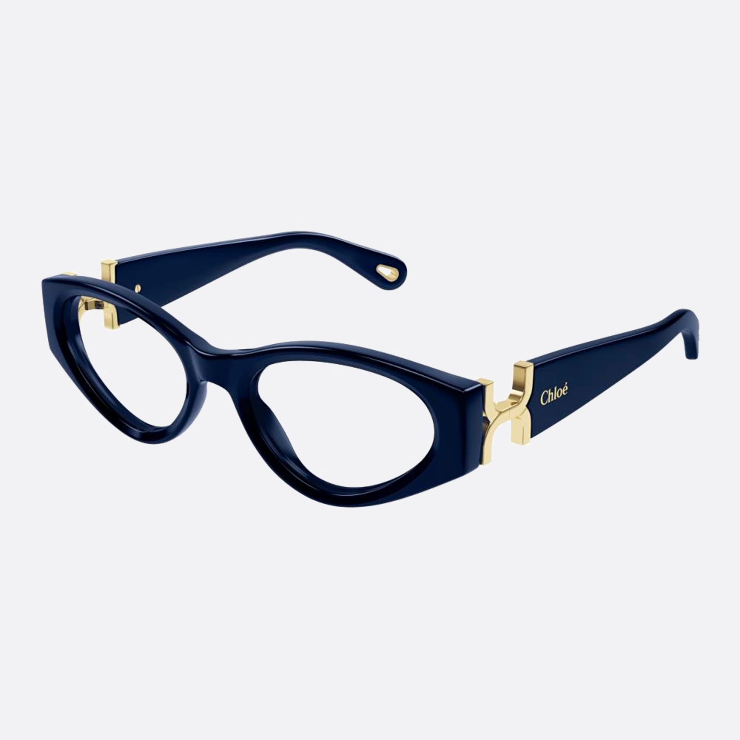 Chloe 53mm Blue Cat Eye Women Eyeglasses - Side View