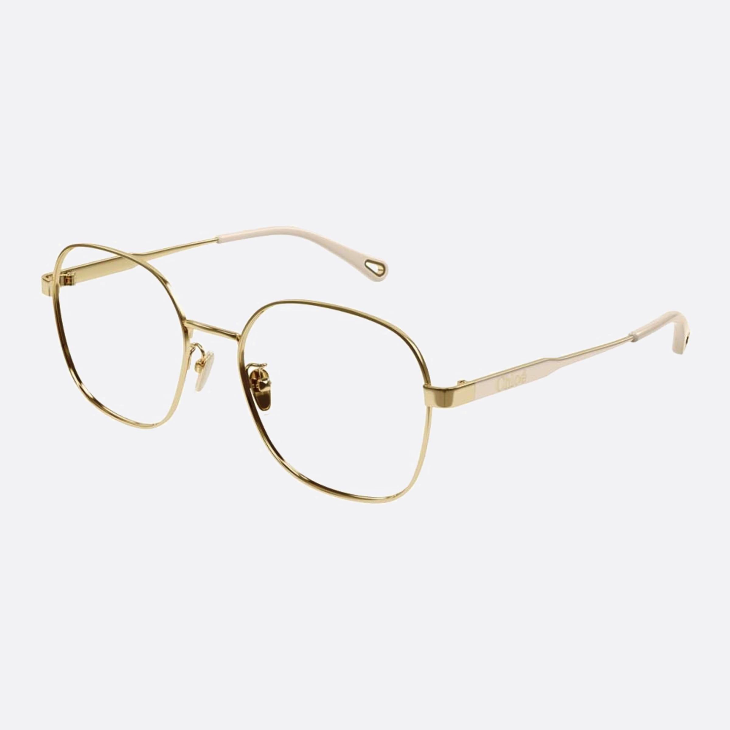 Chloe 54mm Gold Geometric Women Eyeglasses - Side View