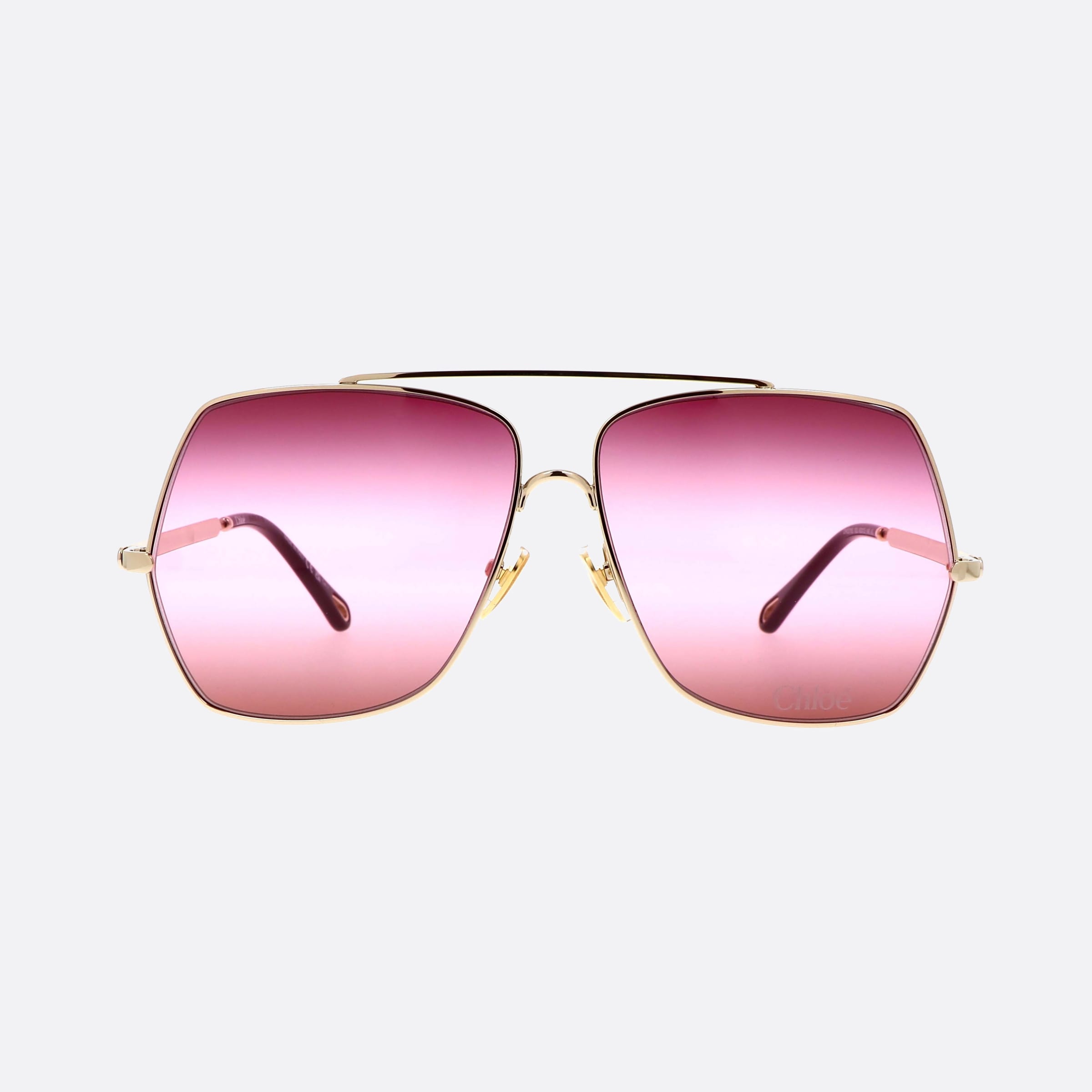 Chloe 62mm Gold Oversize Women Sunglasses - Side View