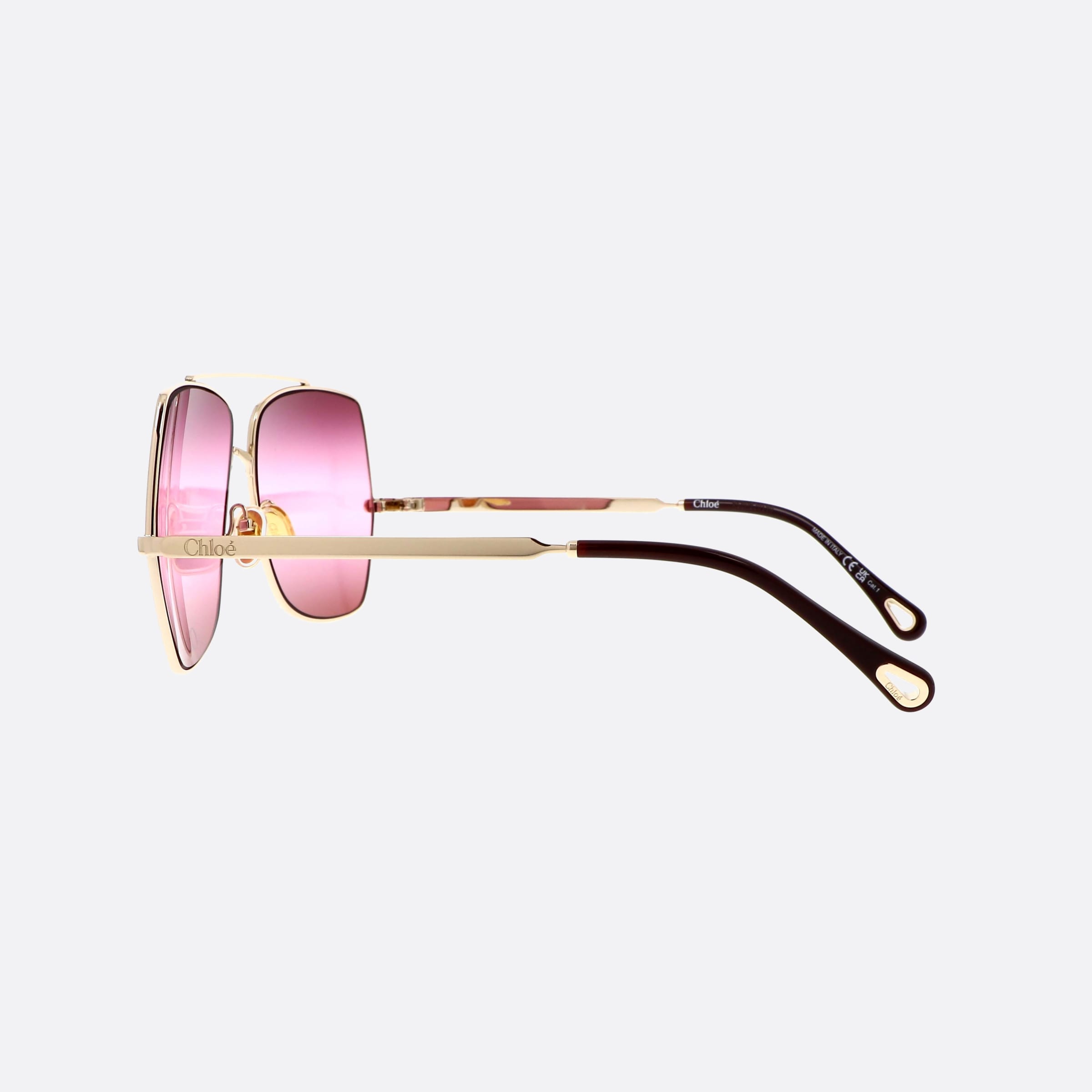 Chloe 62mm Gold Oversize Women Sunglasses - Detail View