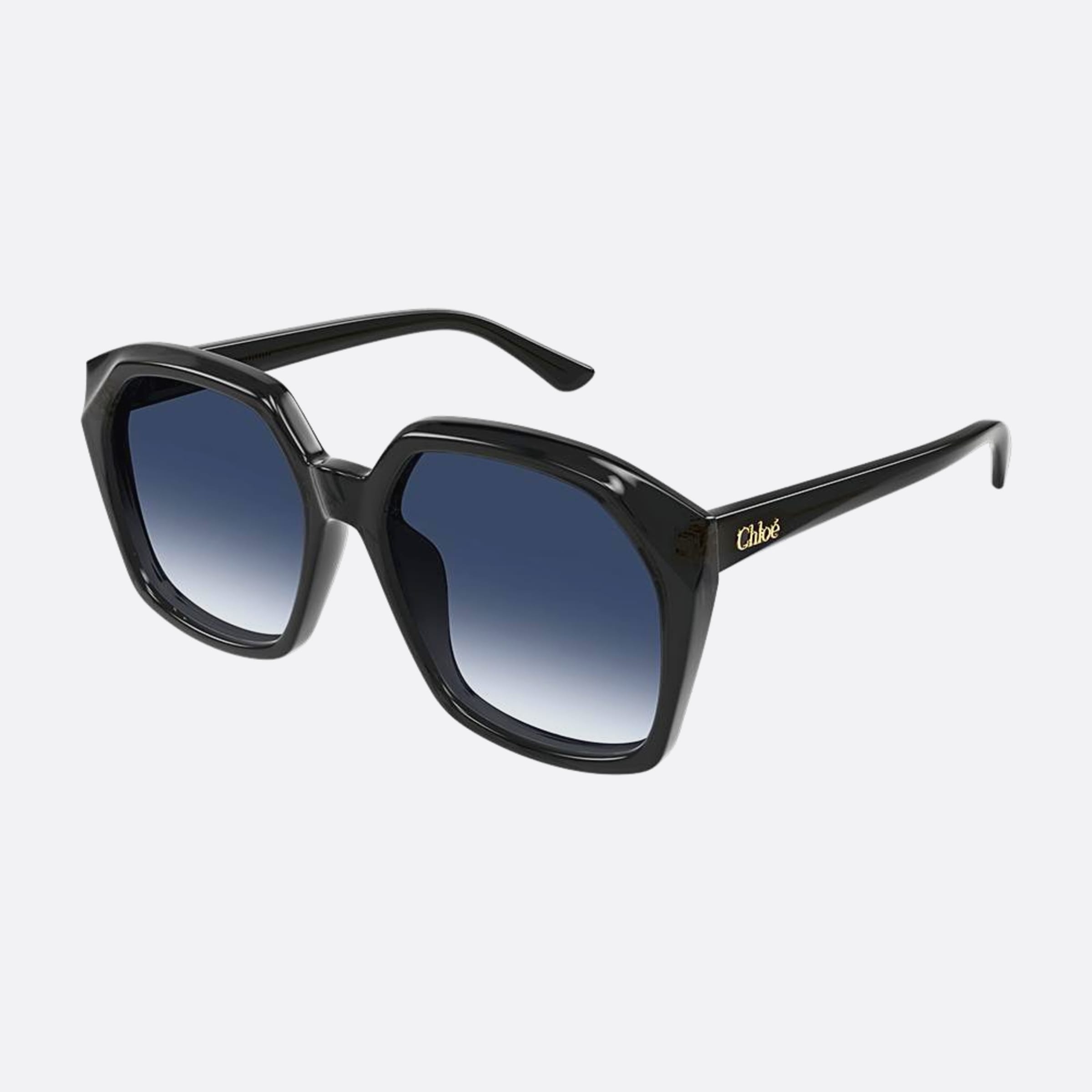 Chloe 57mm Bkbl Black Oversize Women Sunglasses - Side View
