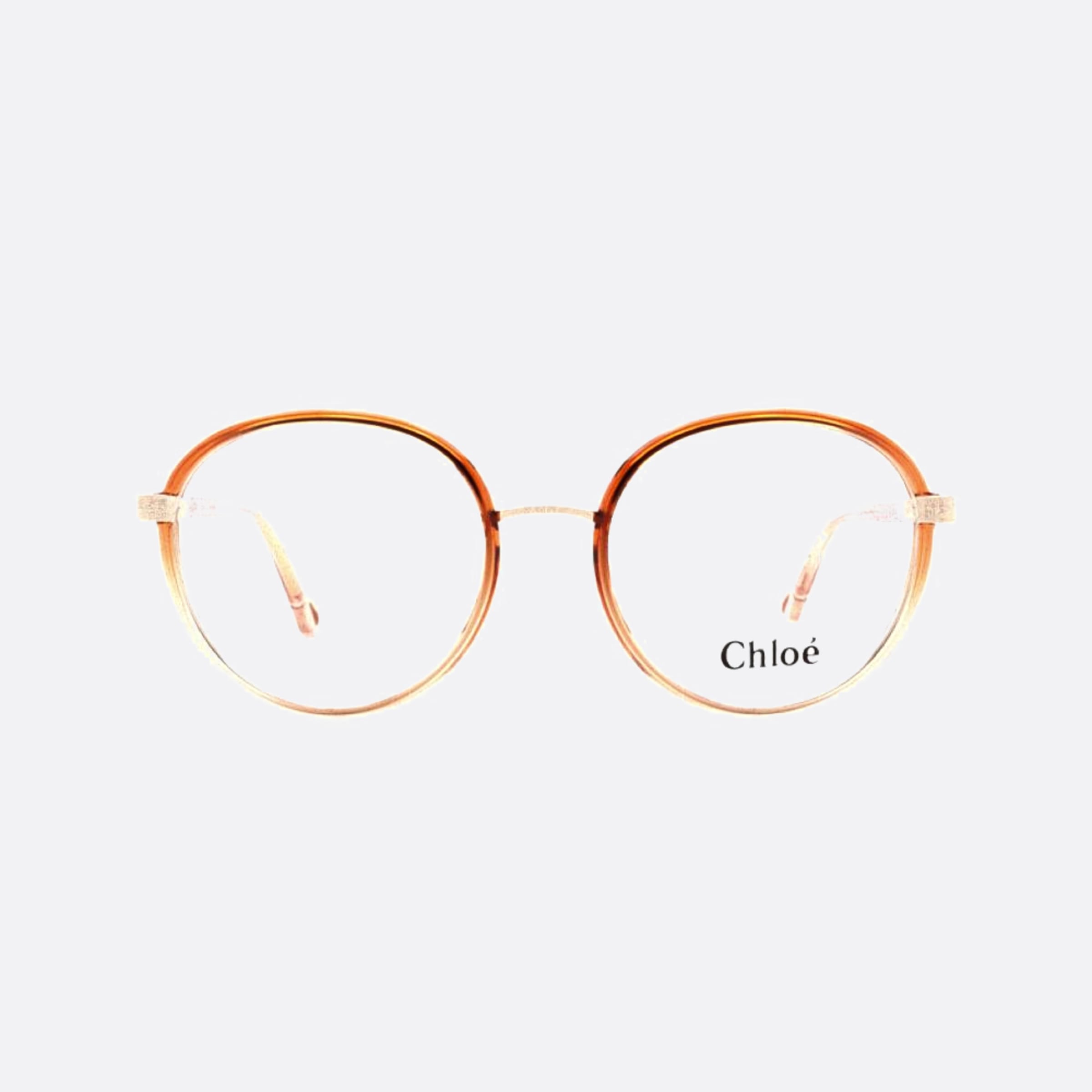 Chloe 51mm Franky Orange Round Women Eyeglasses - Main View