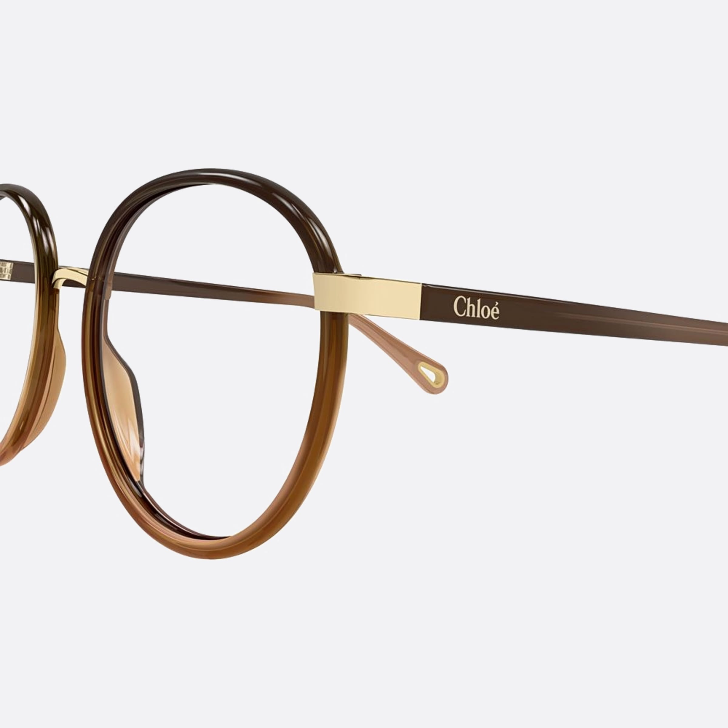 Chloe 51mm Franky Brown Round Women Eyeglasses - Detail View