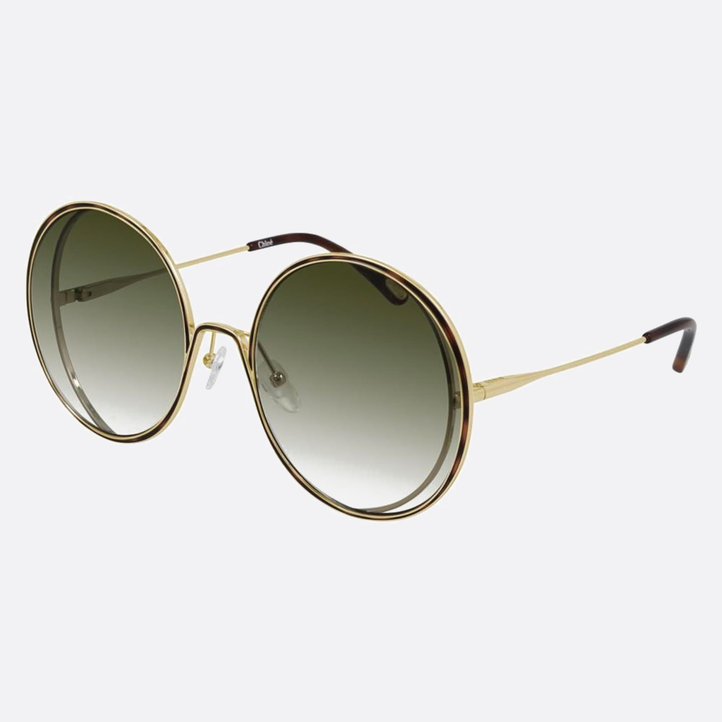 Chloe 61mm Hanah Havana Round Women Sunglasses - Side View