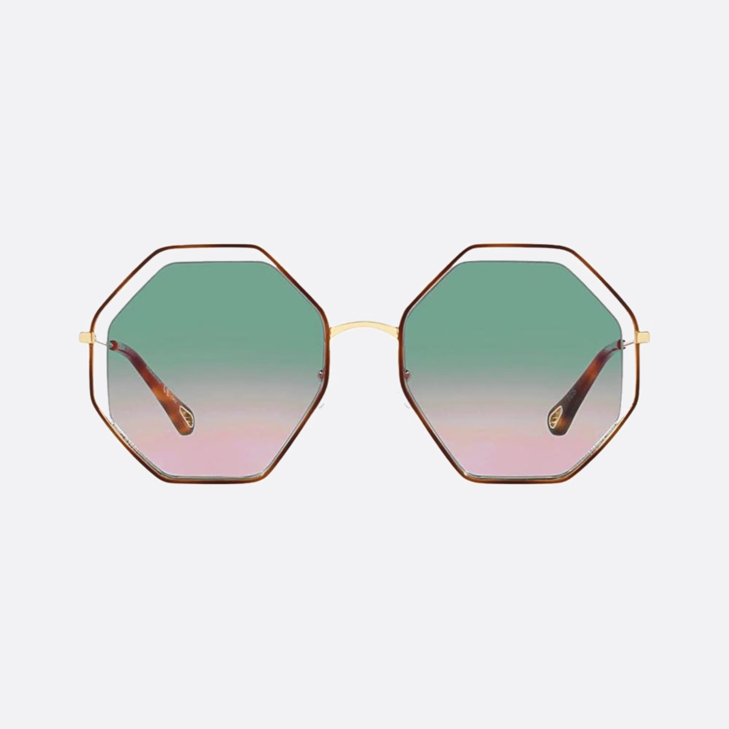 Chloe 58mm Poppy Havana Geometric Women Sunglasses - Main View