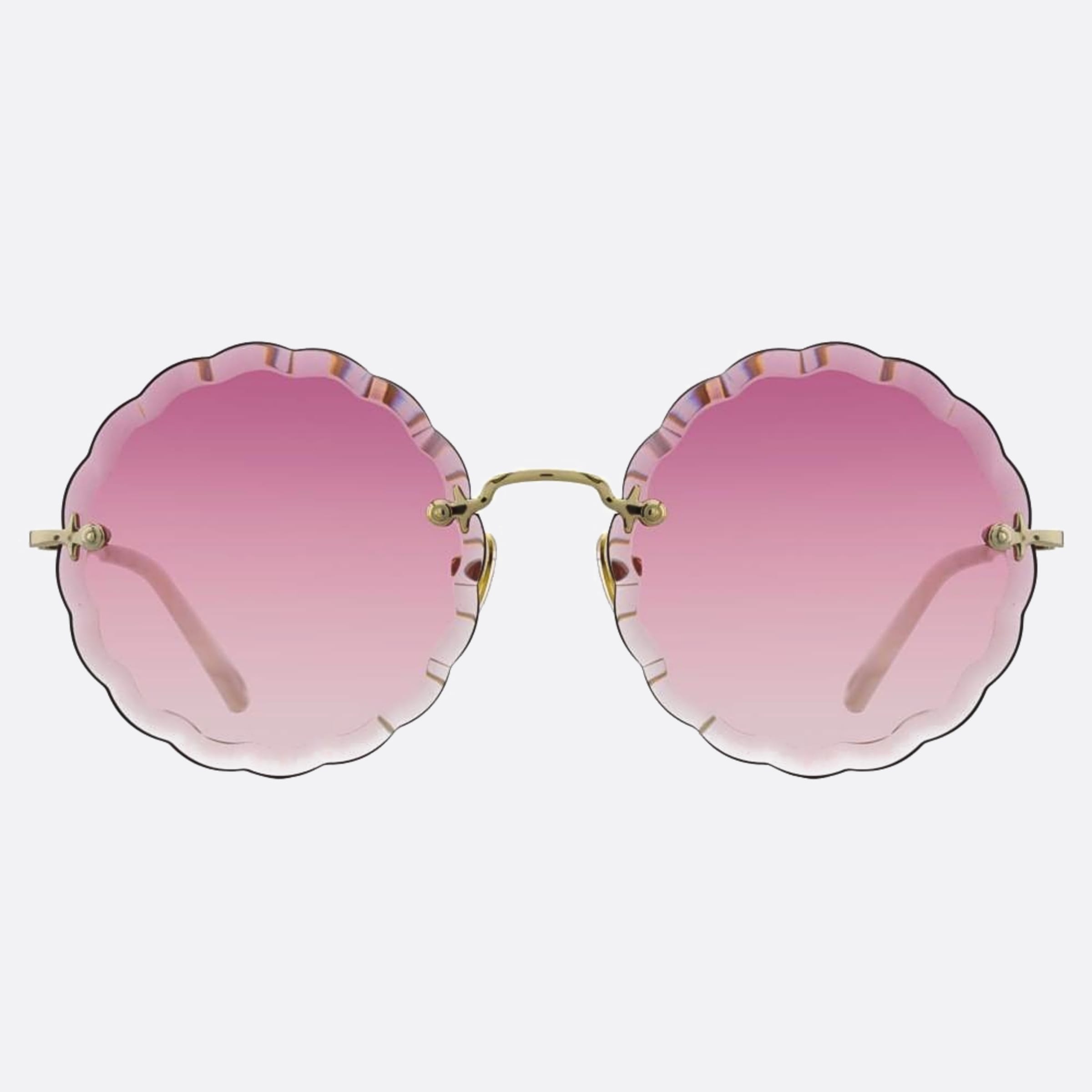 Chloe 60mm Rosie Gold Round Women Sunglasses - Main View