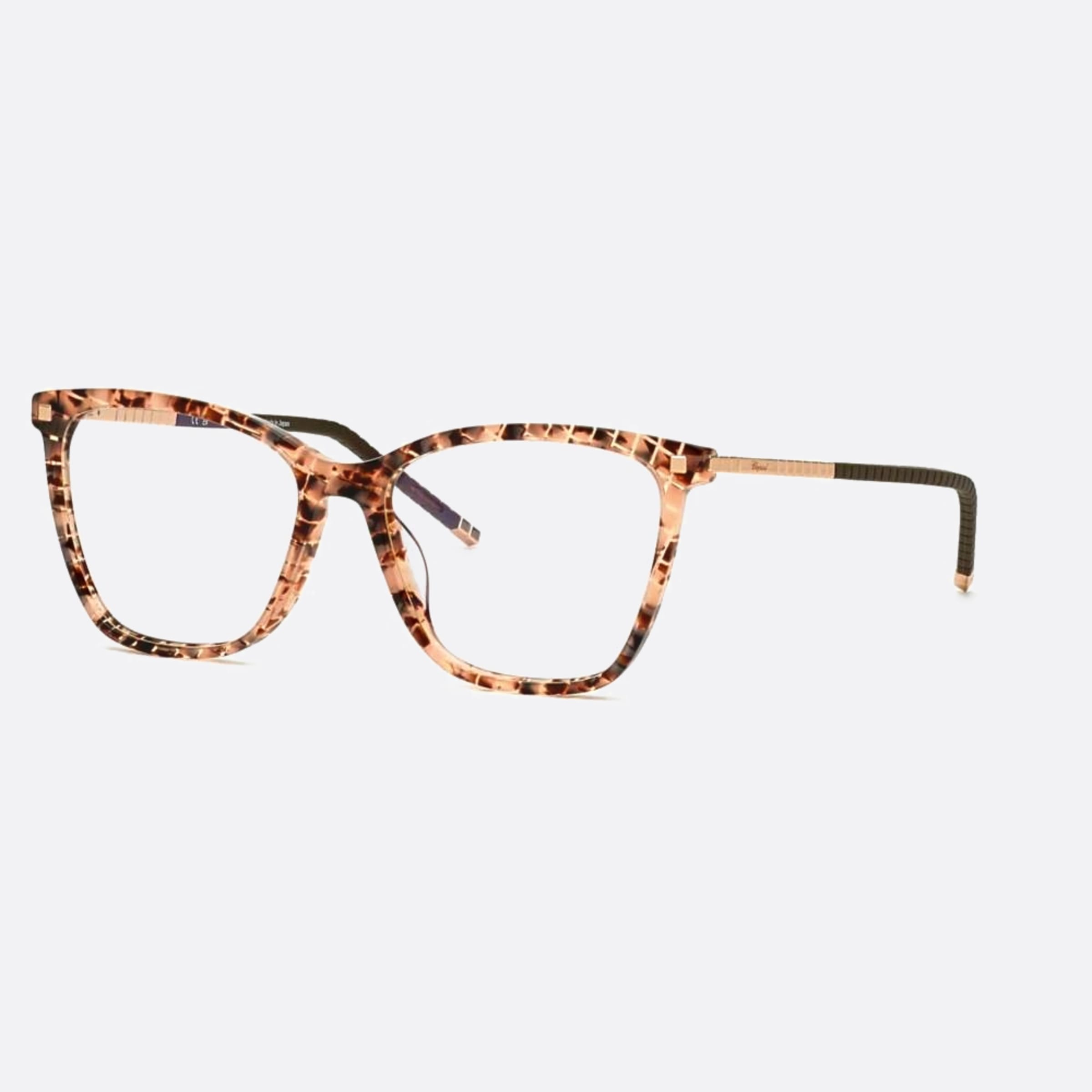 Chopard 55mm Vch349m 0agk Havana Geometric Women Eyeglasses - Side View