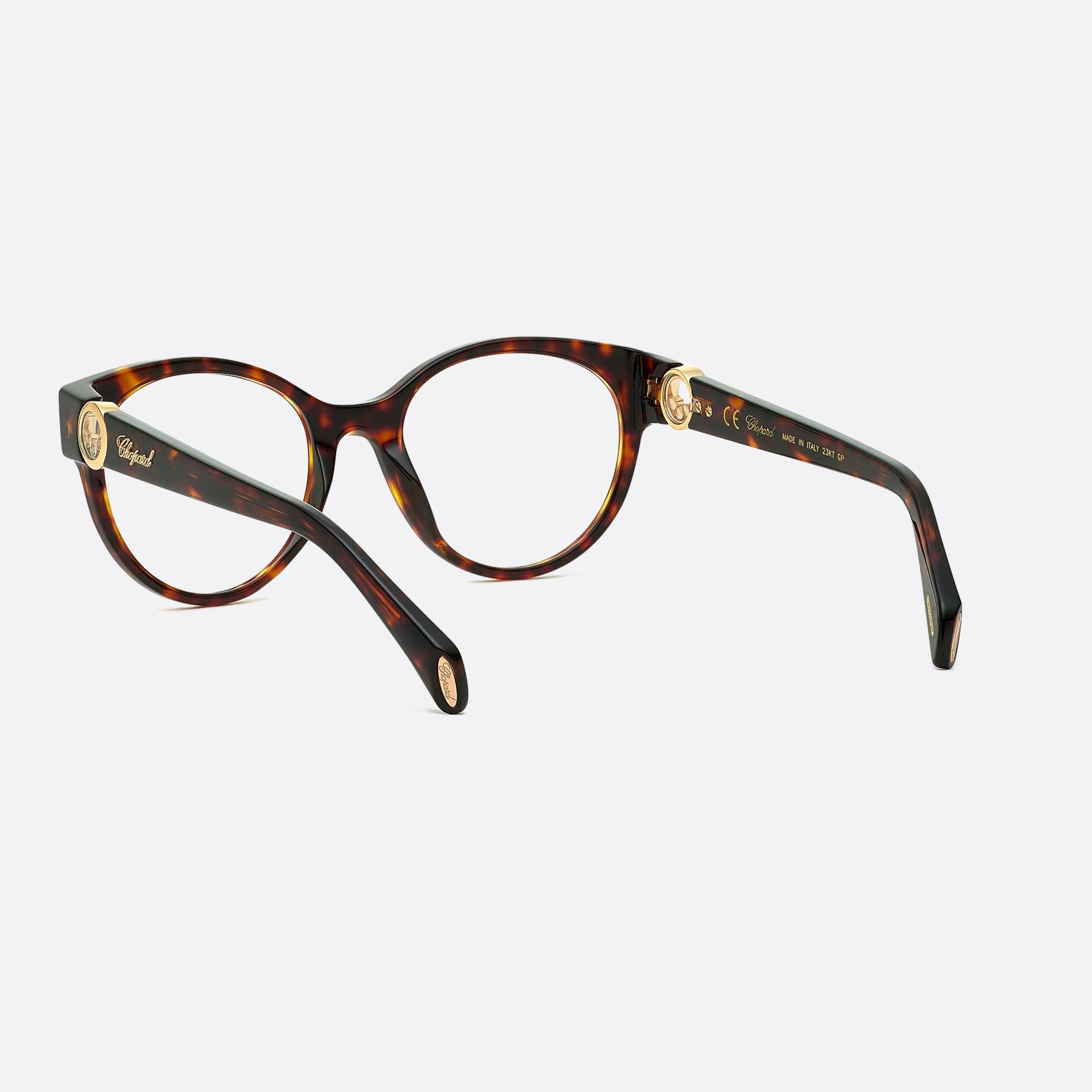 Chopard 53mm Vch350s Havana Round Women Eyeglasses - Detail View