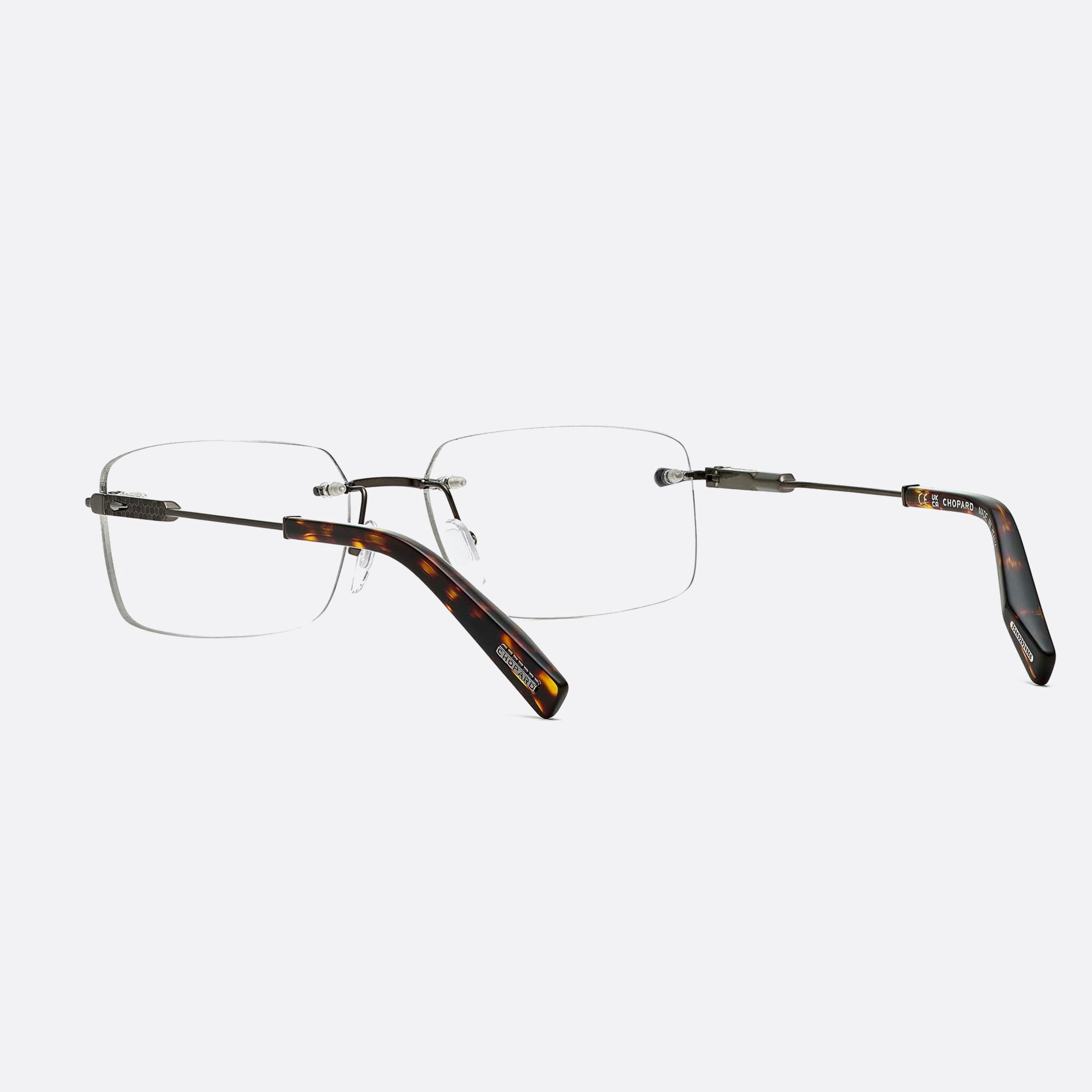 Chopard 58mm Vchg57 Ruthenium Geometric Unisex Eyeglasses - Detail View