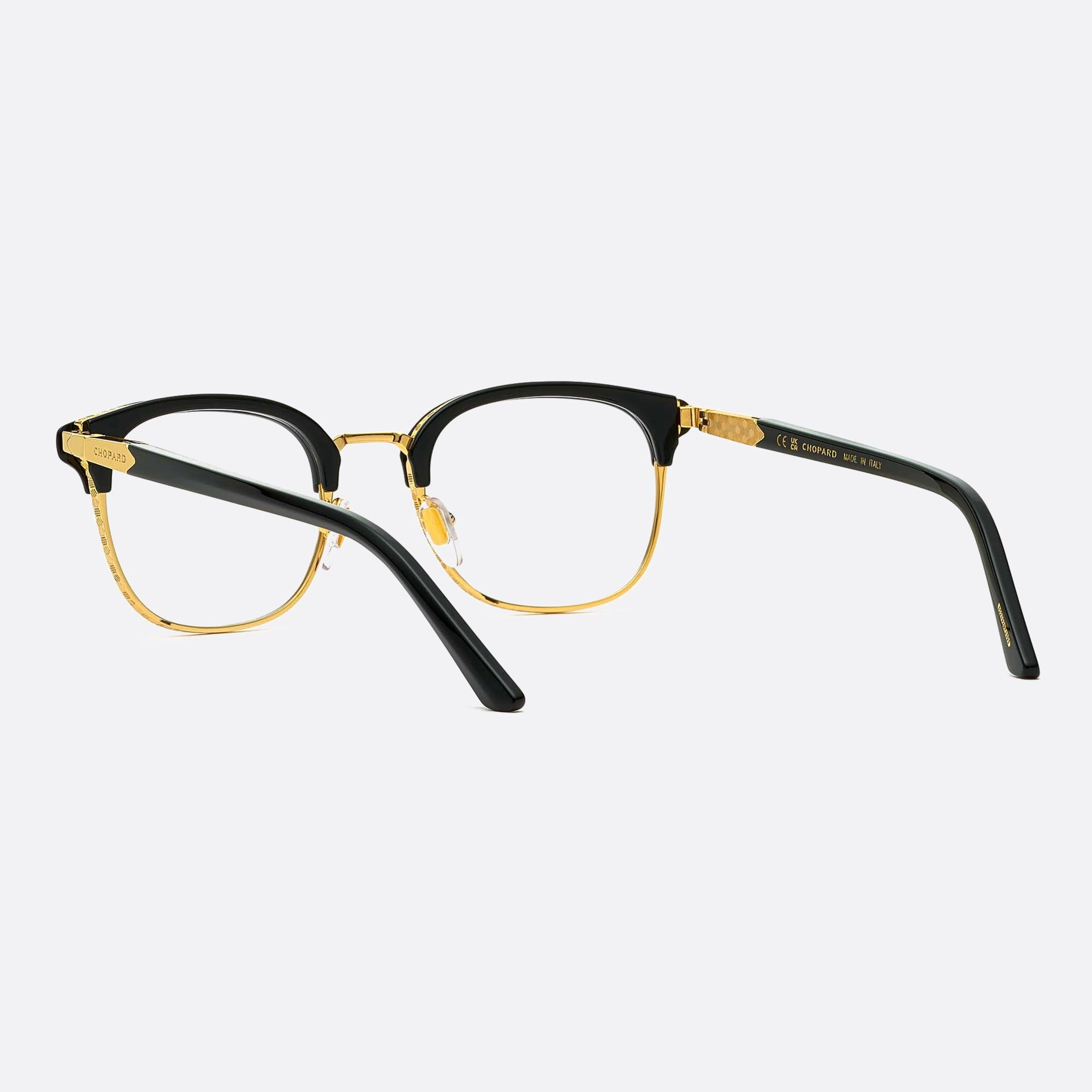 Chopard 51mm Vchg59 Gold Round Unisex Eyeglasses - Detail View
