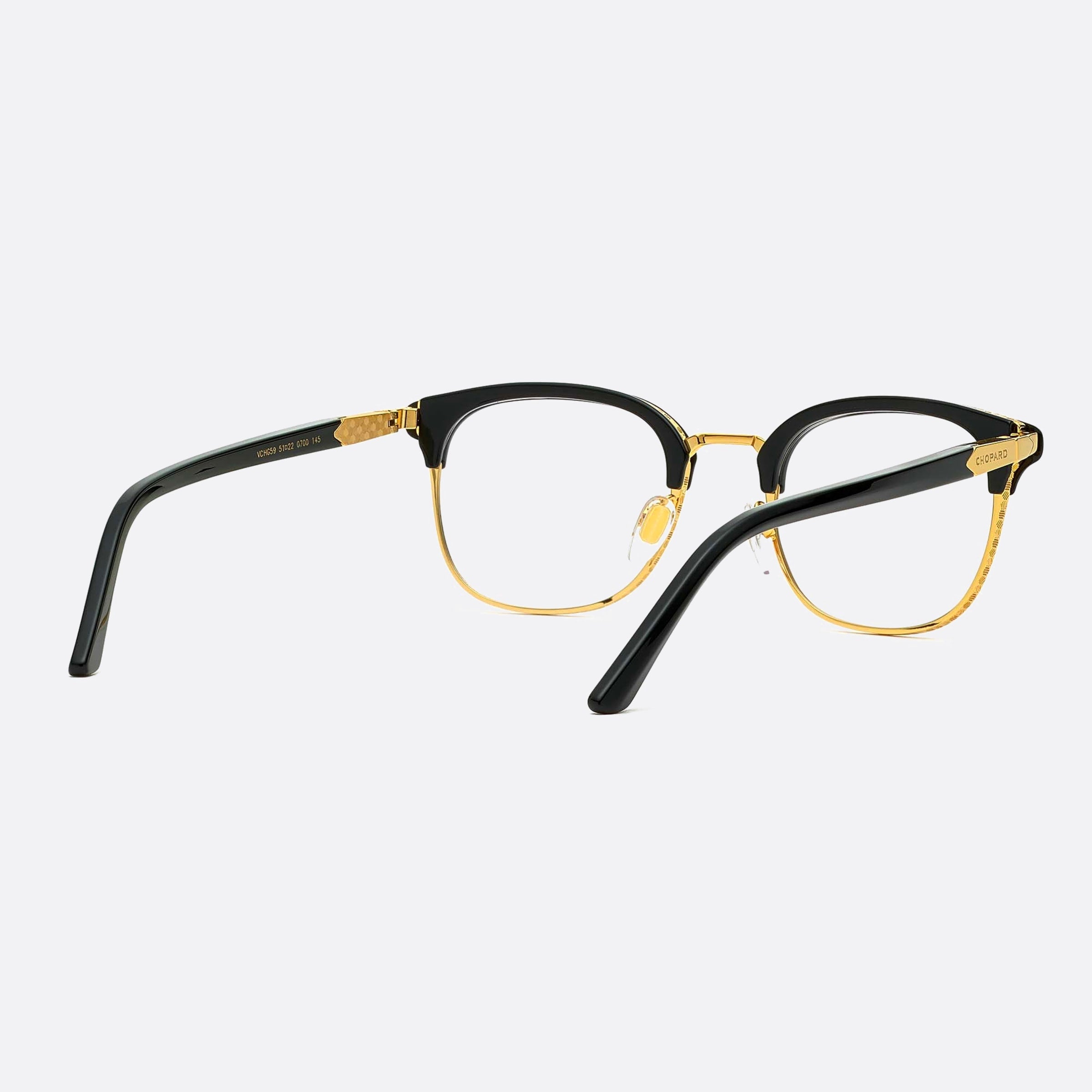 Chopard 51mm Vchg59 Gold Round Unisex Eyeglasses - Additional Angle