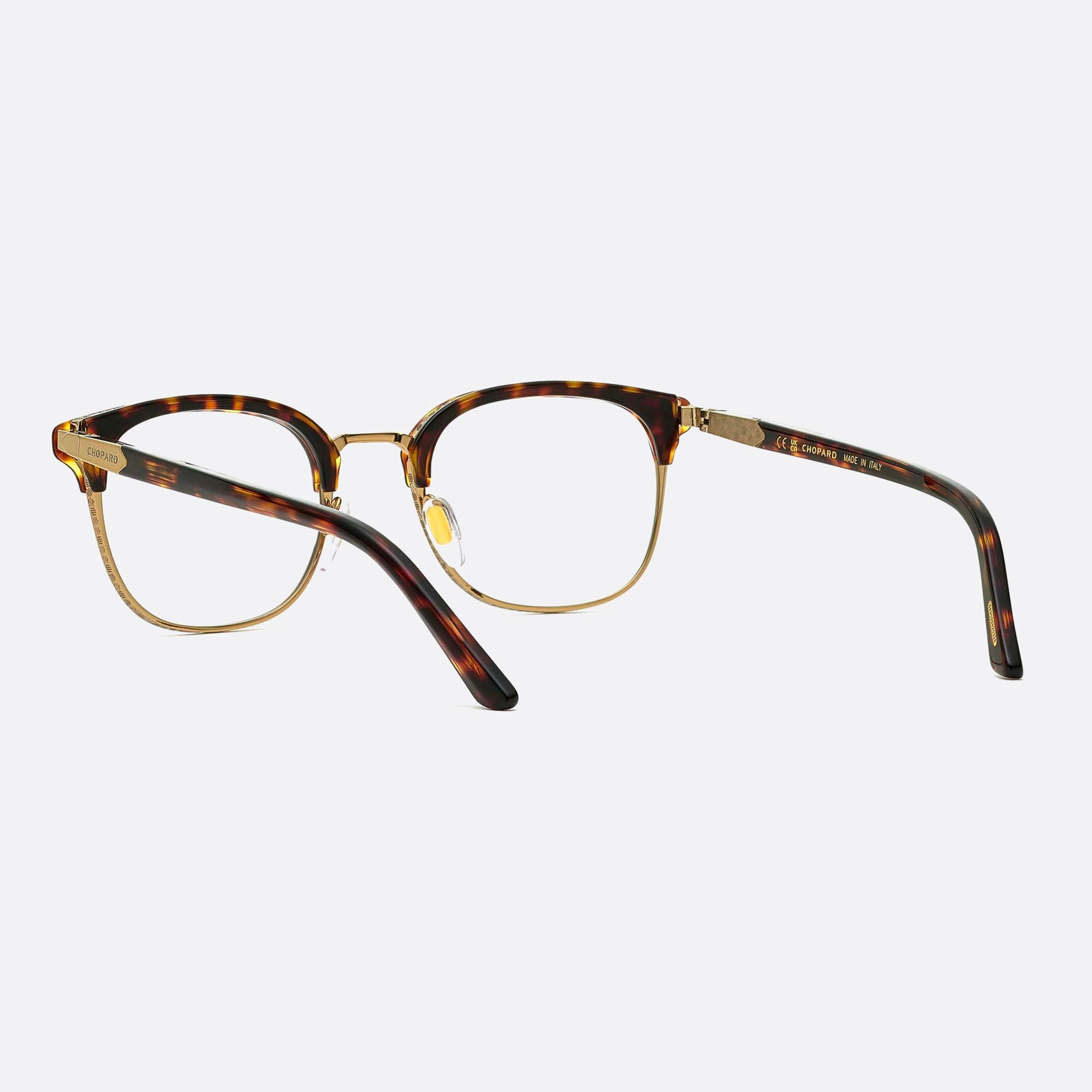 Chopard 51mm Vchg59 Gold Round Unisex Eyeglasses - Side View