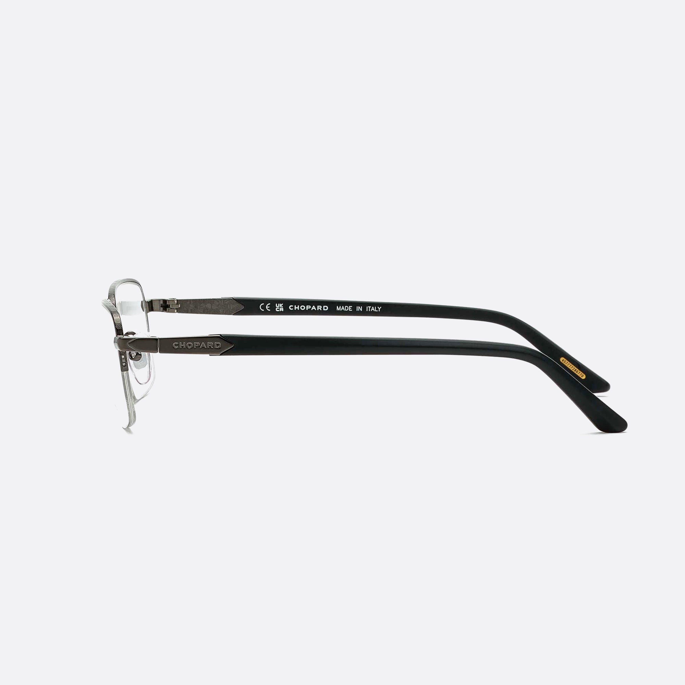 Chopard 55mm Vchg60 Ruthenium Geometric Unisex Eyeglasses - Side View
