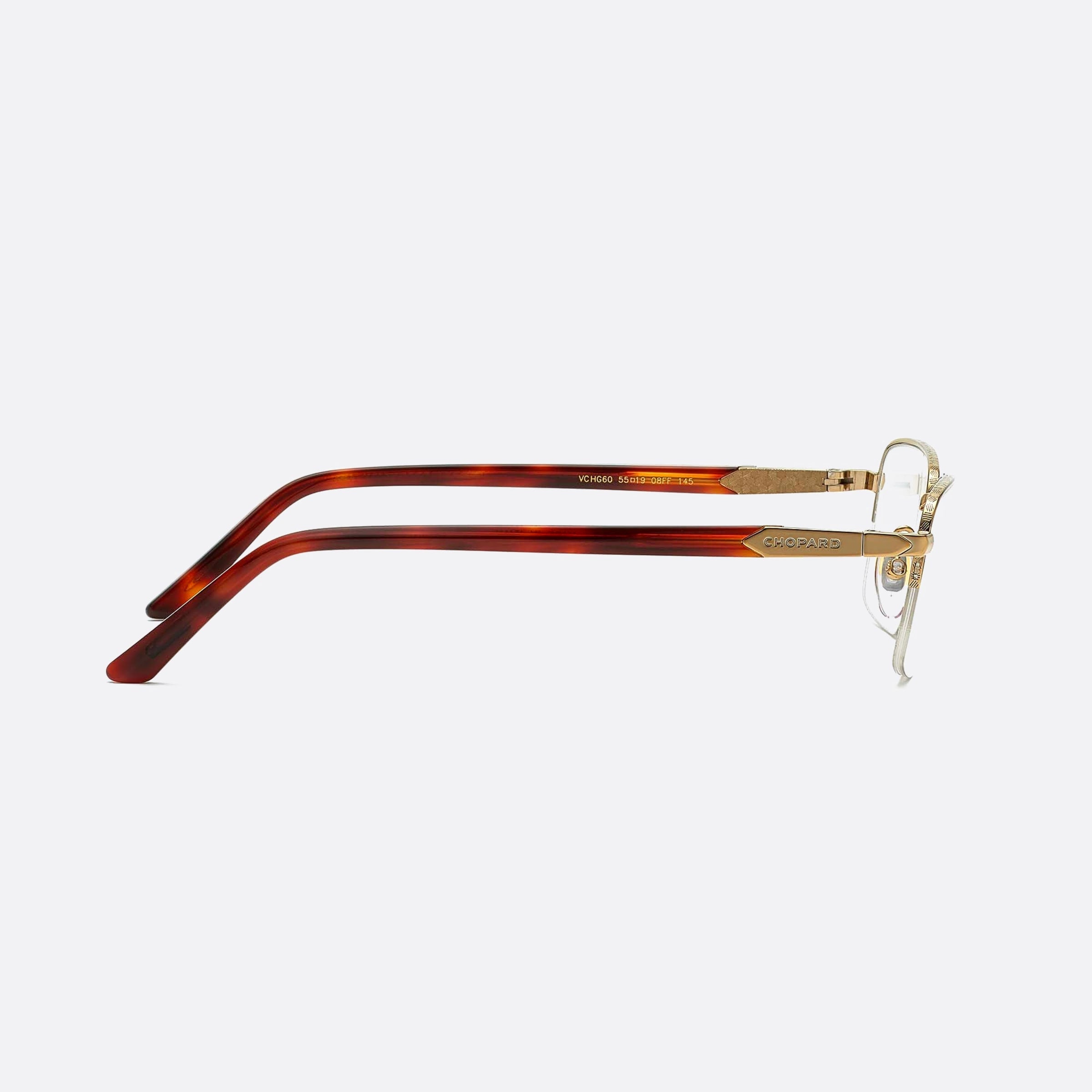 Chopard 55mm Vchg60 08ff Gold Geometric Unisex Eyeglasses - Additional Angle