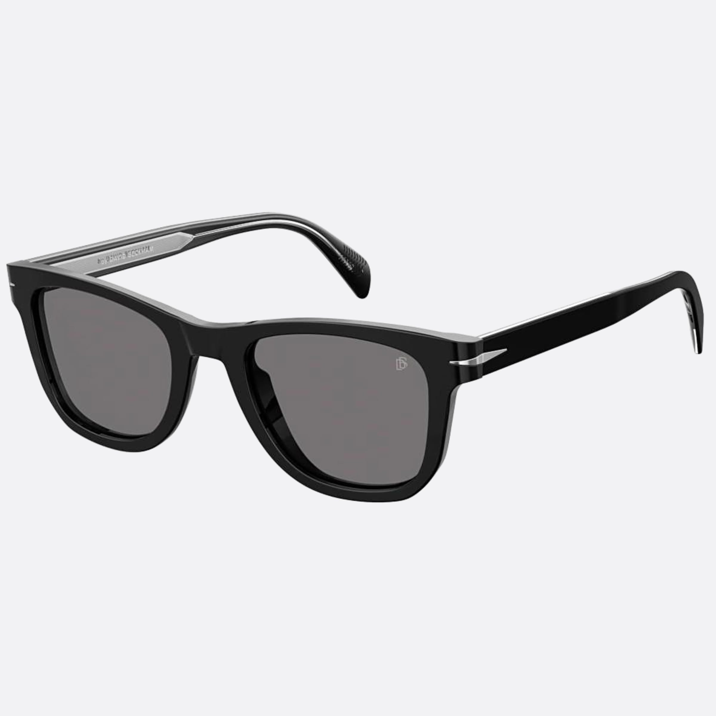 David 50mm Beckham Black Squared Polarized Men Sunglasses - Side View