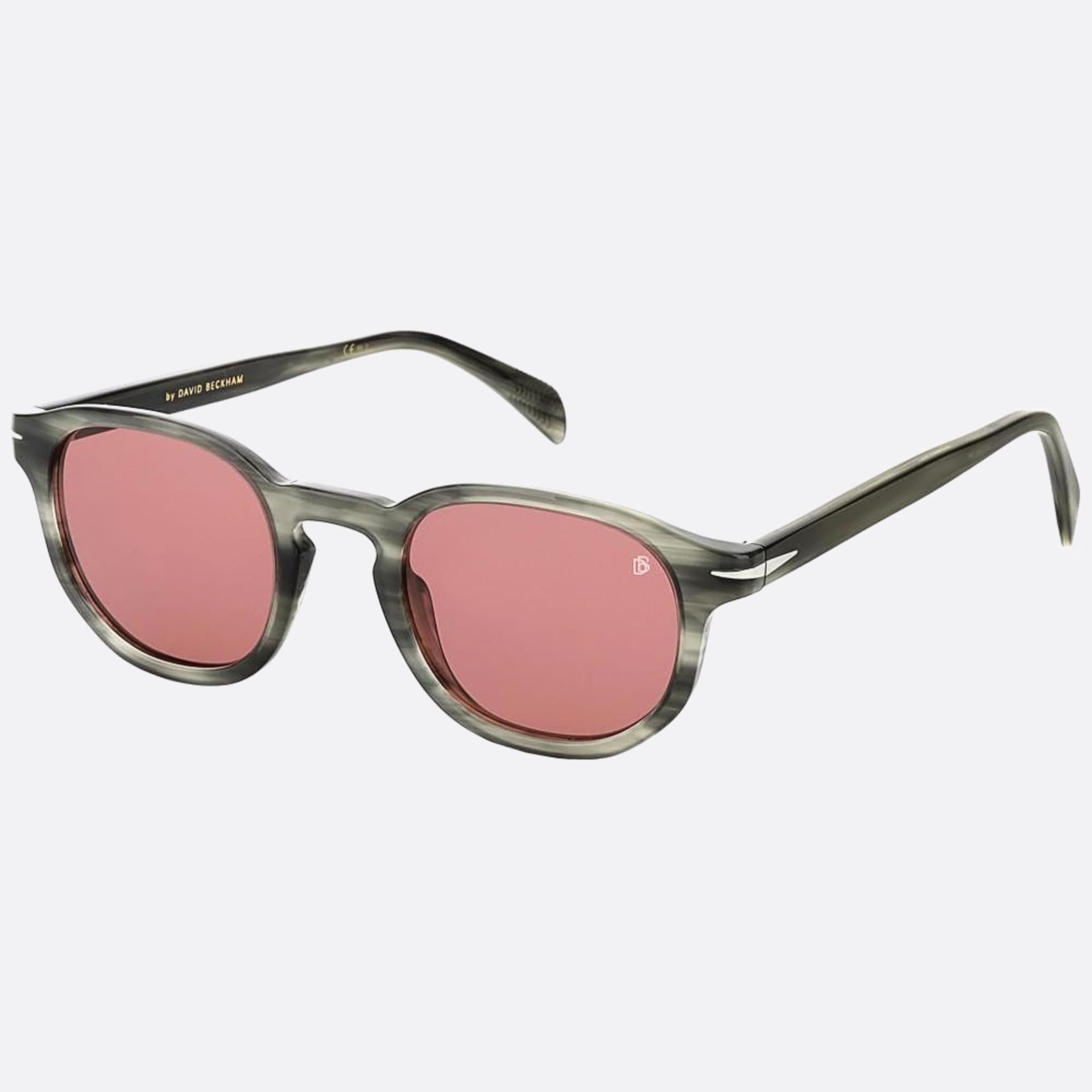 David 49mm Beckham 2w8 Grey Round Men Sunglasses - Side View