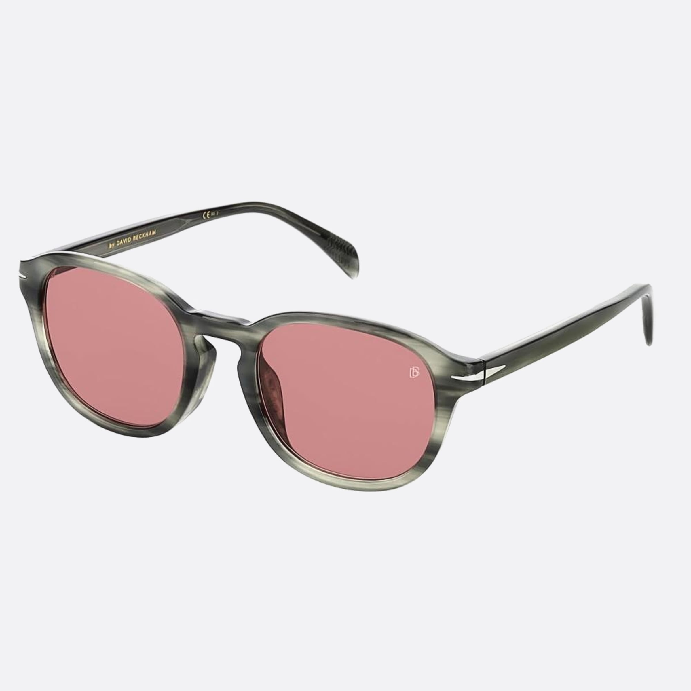 David 53mm Beckham 2w8 Grey Geometric Men Sunglasses - Side View
