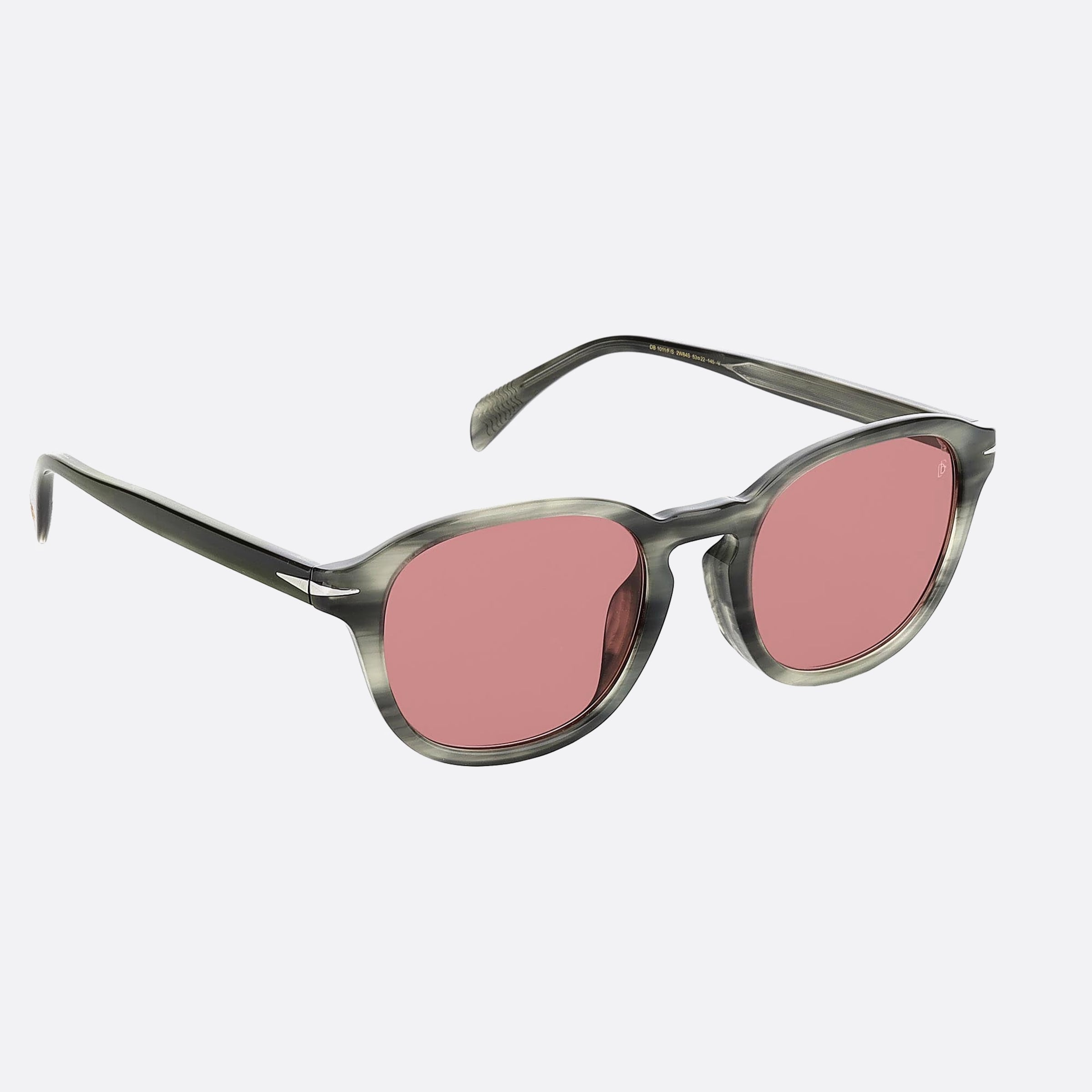 David 53mm Beckham 2w8 Grey Geometric Men Sunglasses - Detail View