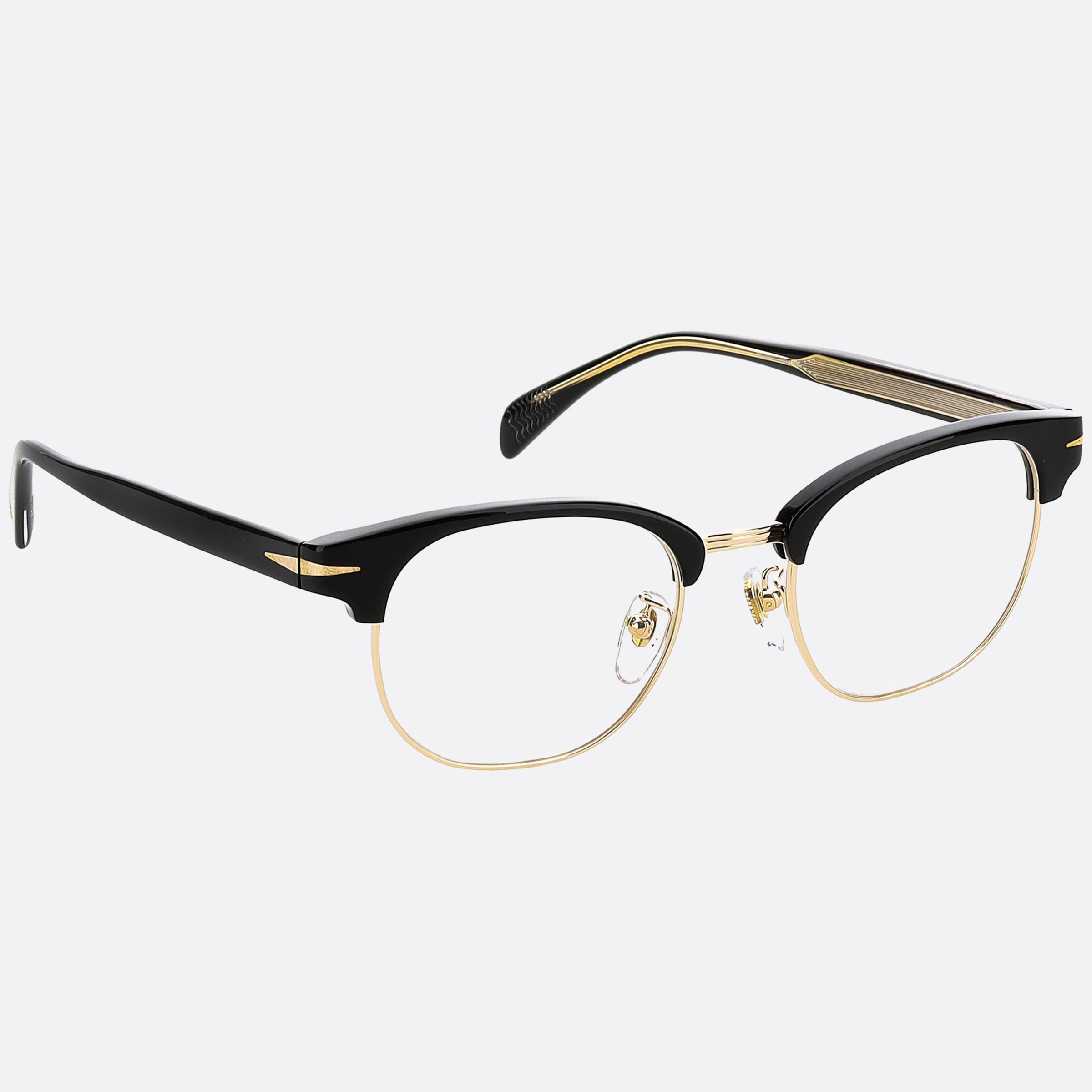 David 50mm Beckham Black Geometric Men Eyeglasses - Detail View