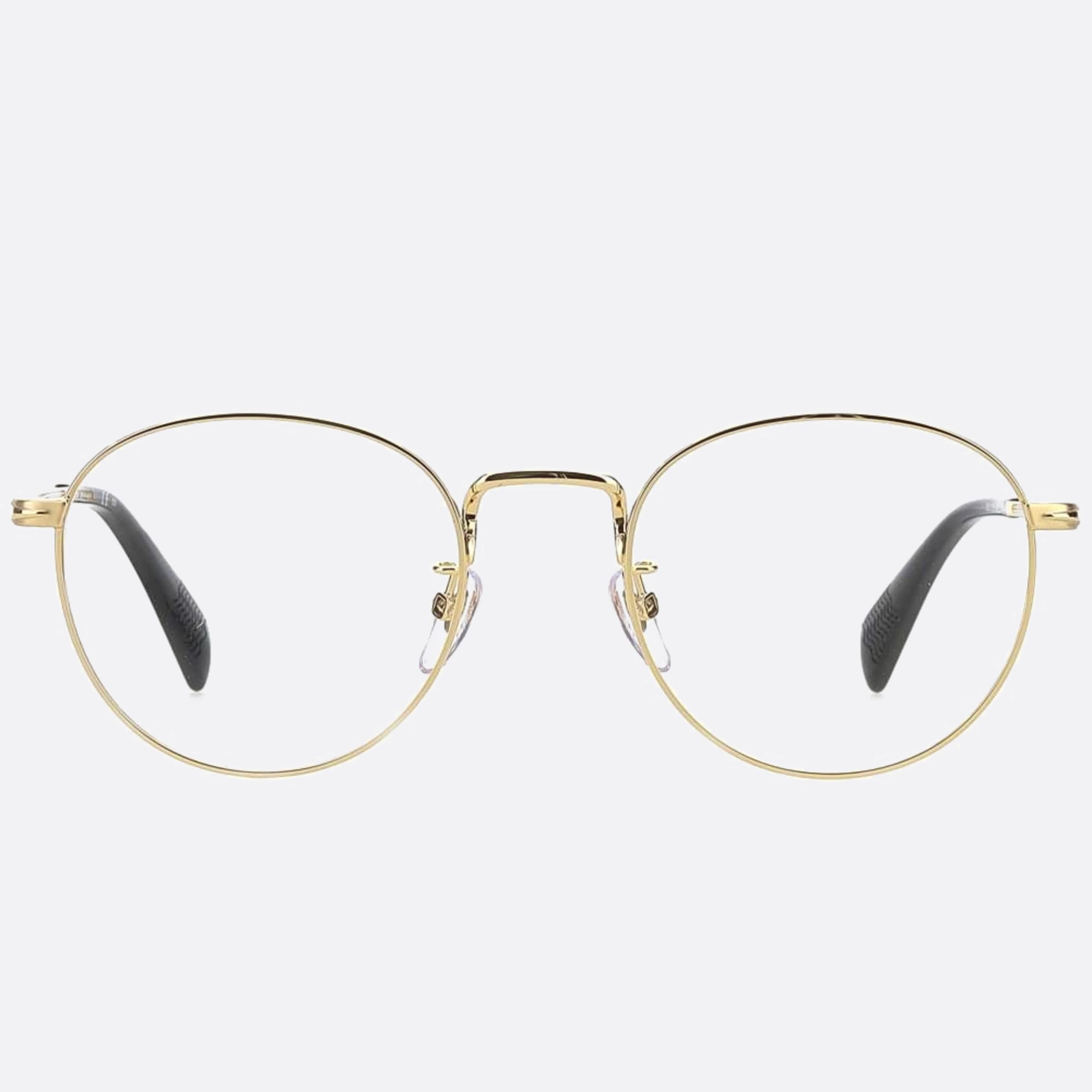 David 52mm Beckham J5g Gold Round Men Eyeglasses - Main View
