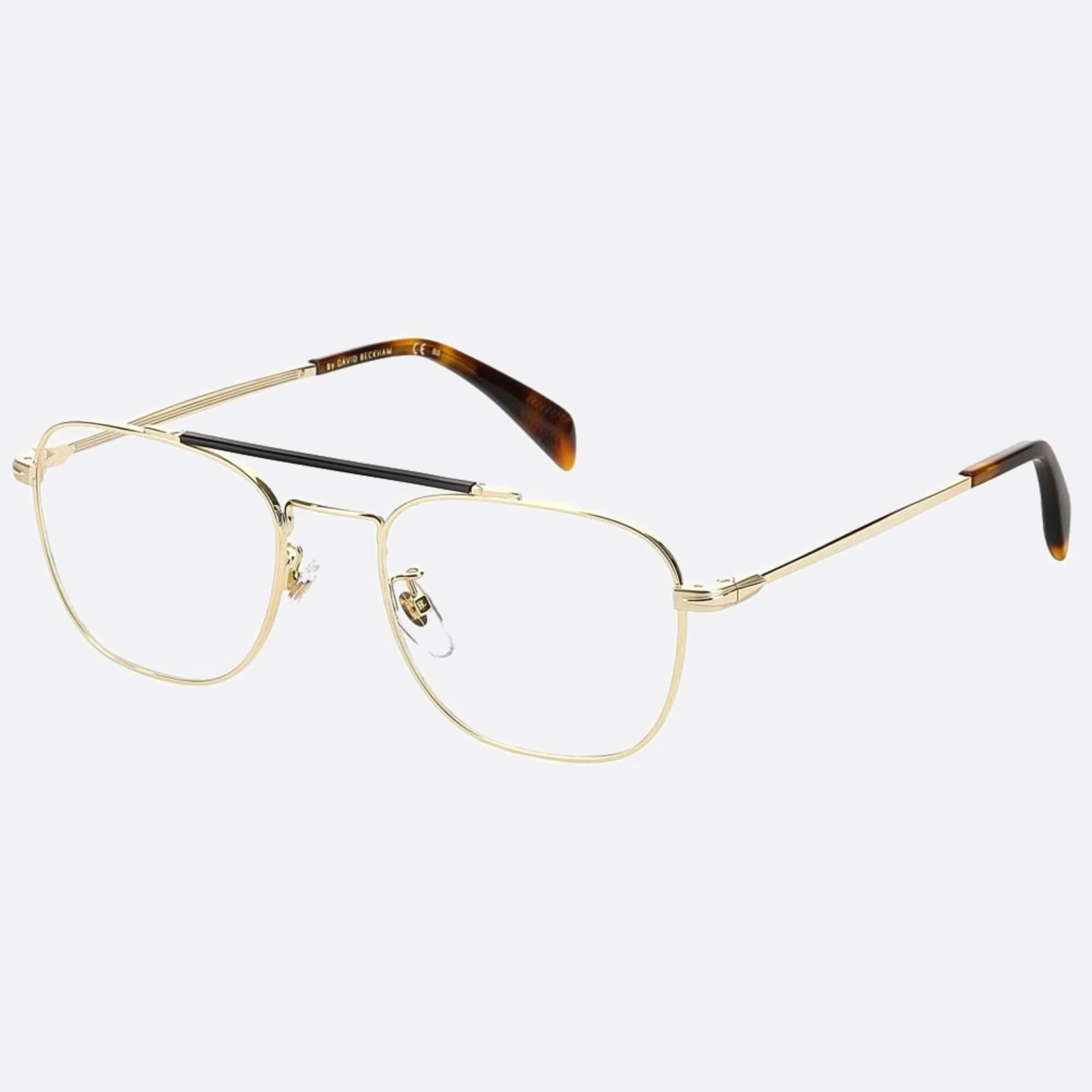 David 52mm Beckham J5g Gold Geometric Men Eyeglasses - Side View