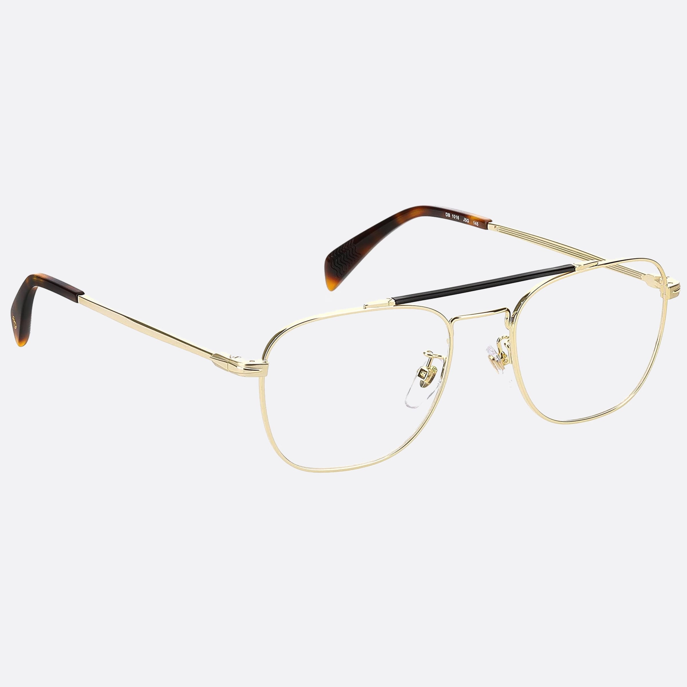David 52mm Beckham J5g Gold Geometric Men Eyeglasses - Detail View