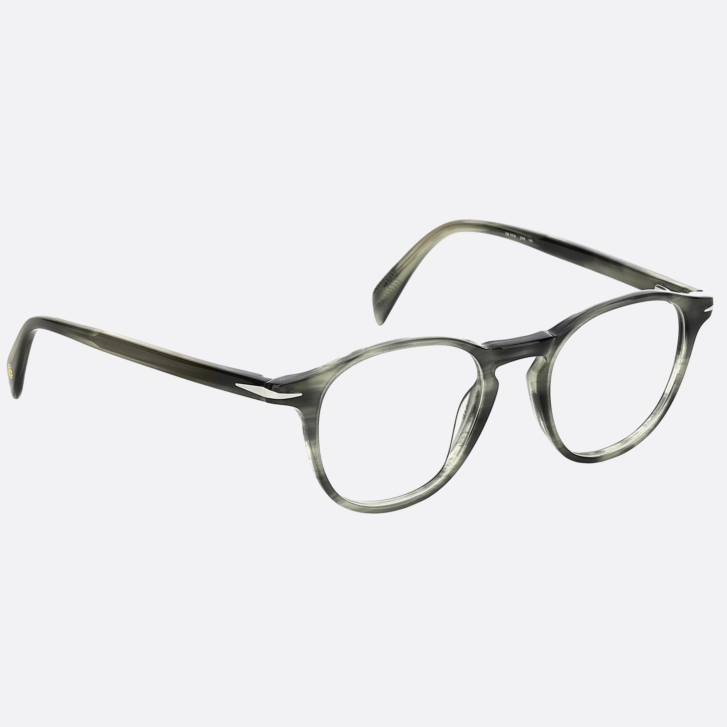 David 47mm Beckham 2w8 Grey Round Men Eyeglasses - Detail View