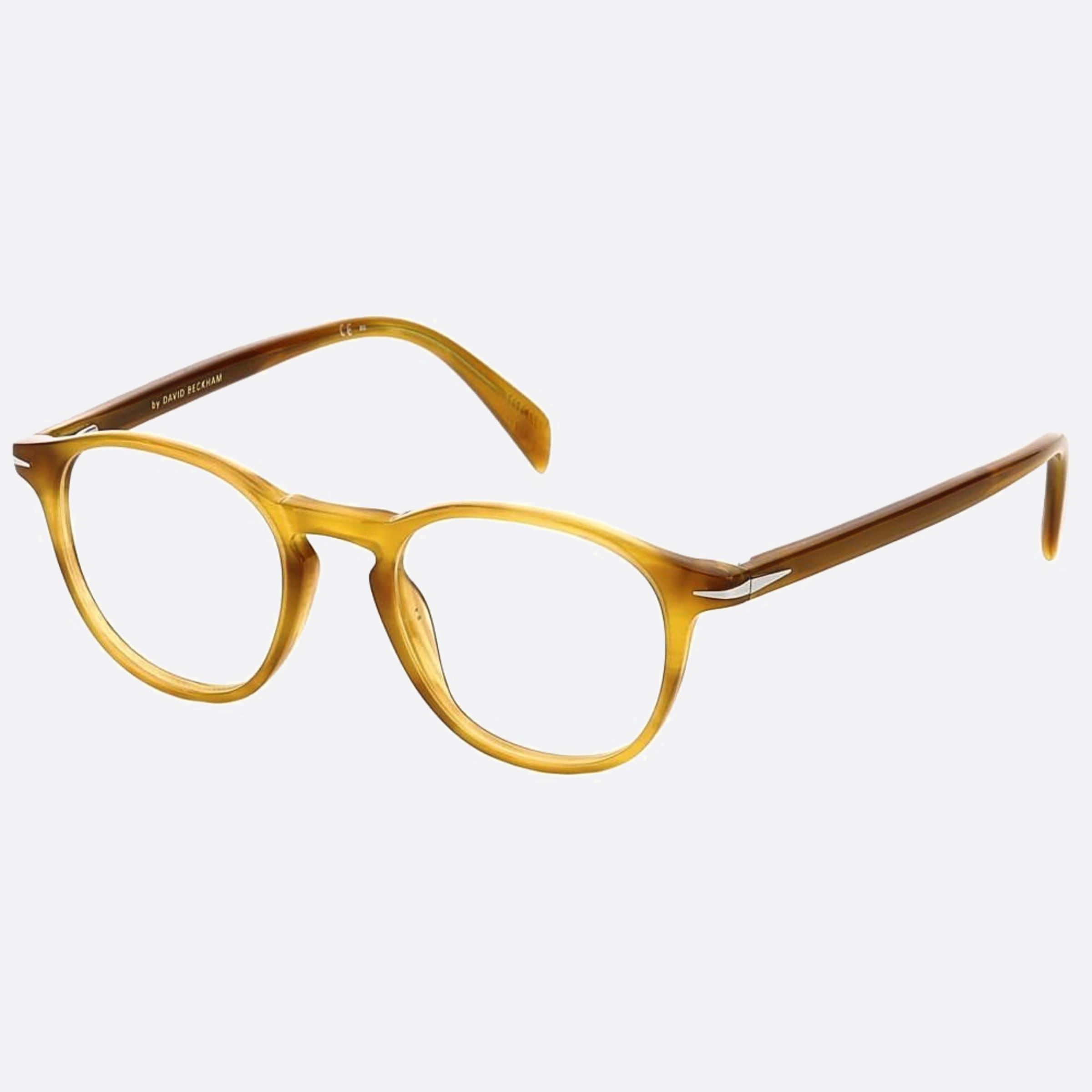David 49mm Beckham Ex4 Brown Round Men Eyeglasses - Side View