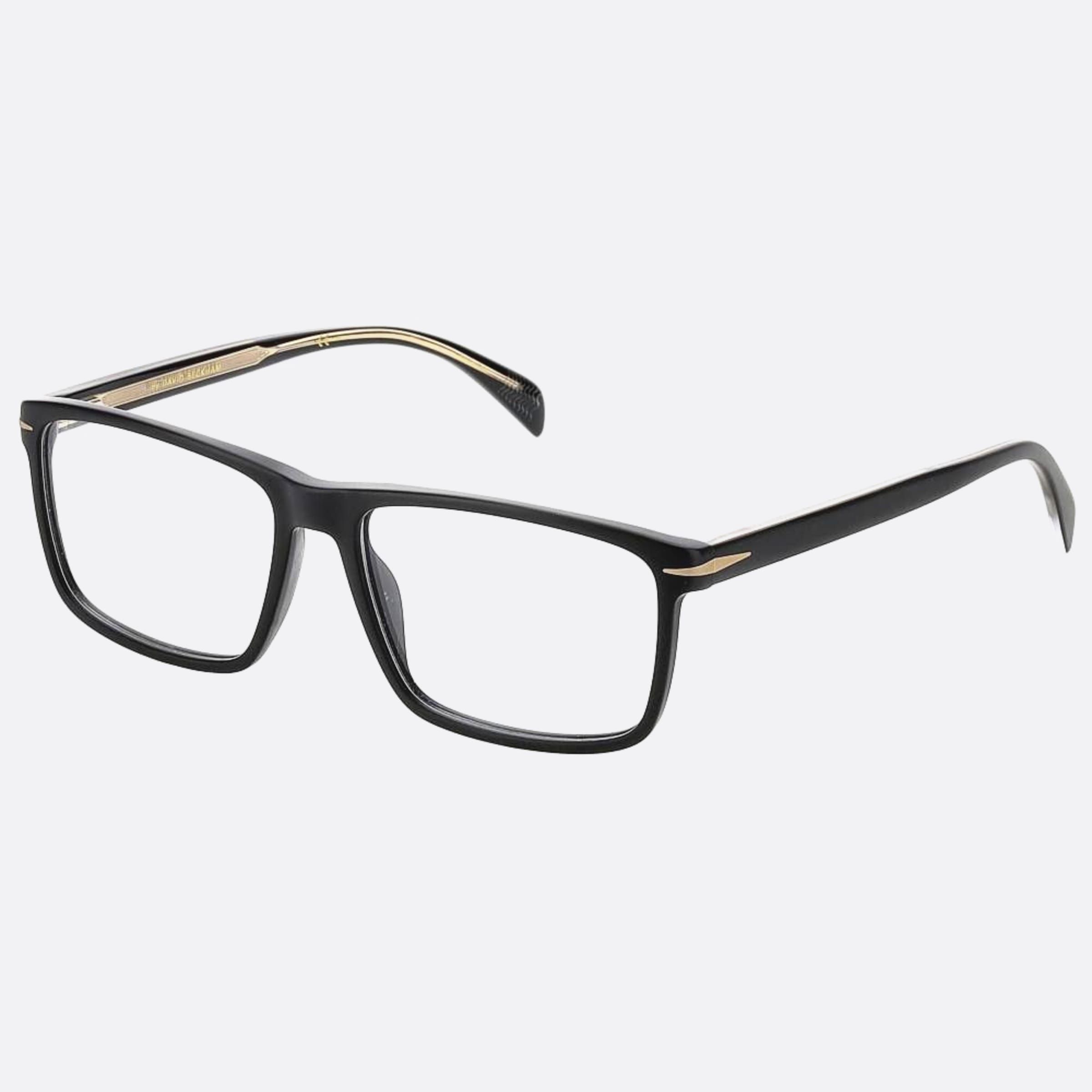 David 58mm Beckham Black Geometric Men Eyeglasses - Side View