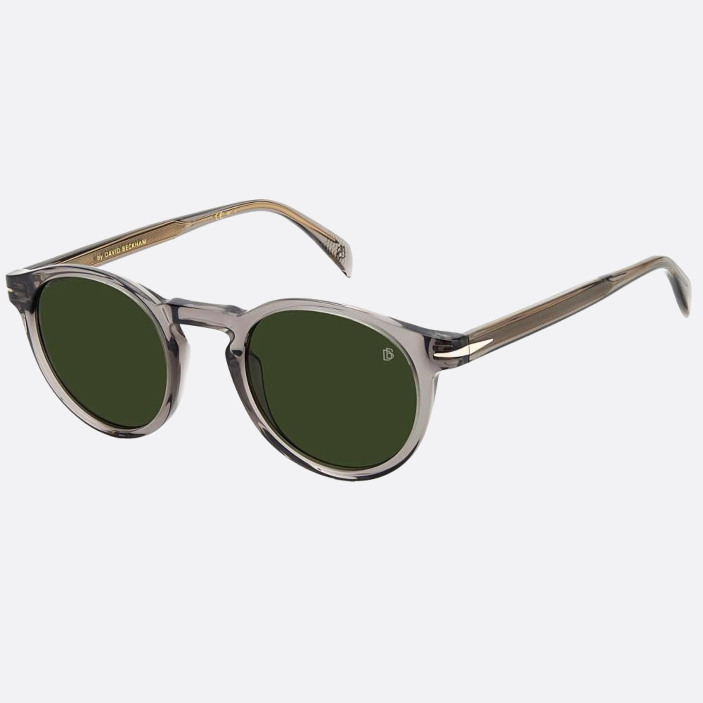 David 49mm Beckham Kb7 Grey Round Men Sunglasses - Side View