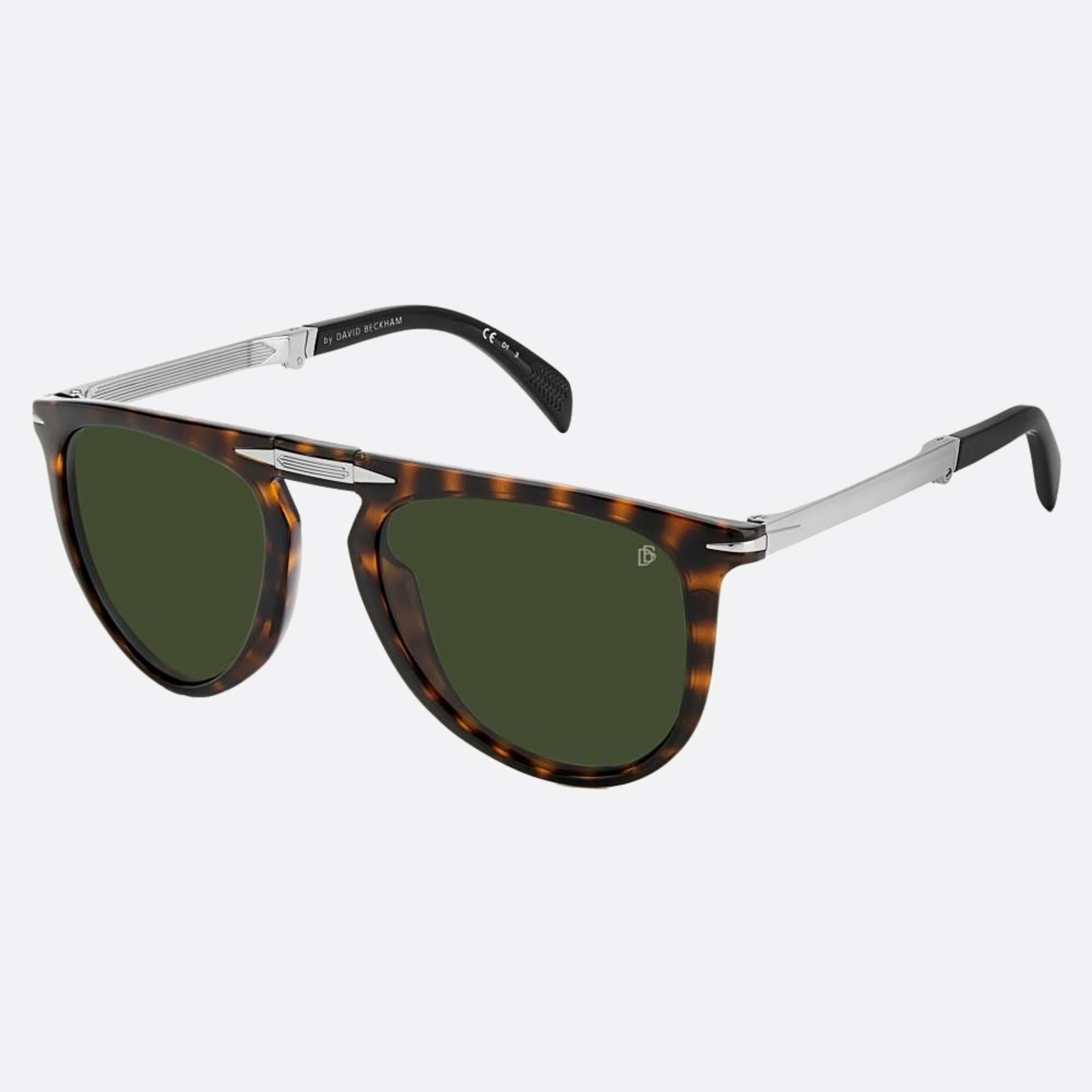 David 54mm Beckham Folding Havana Pilot Men Sunglasses - Side View