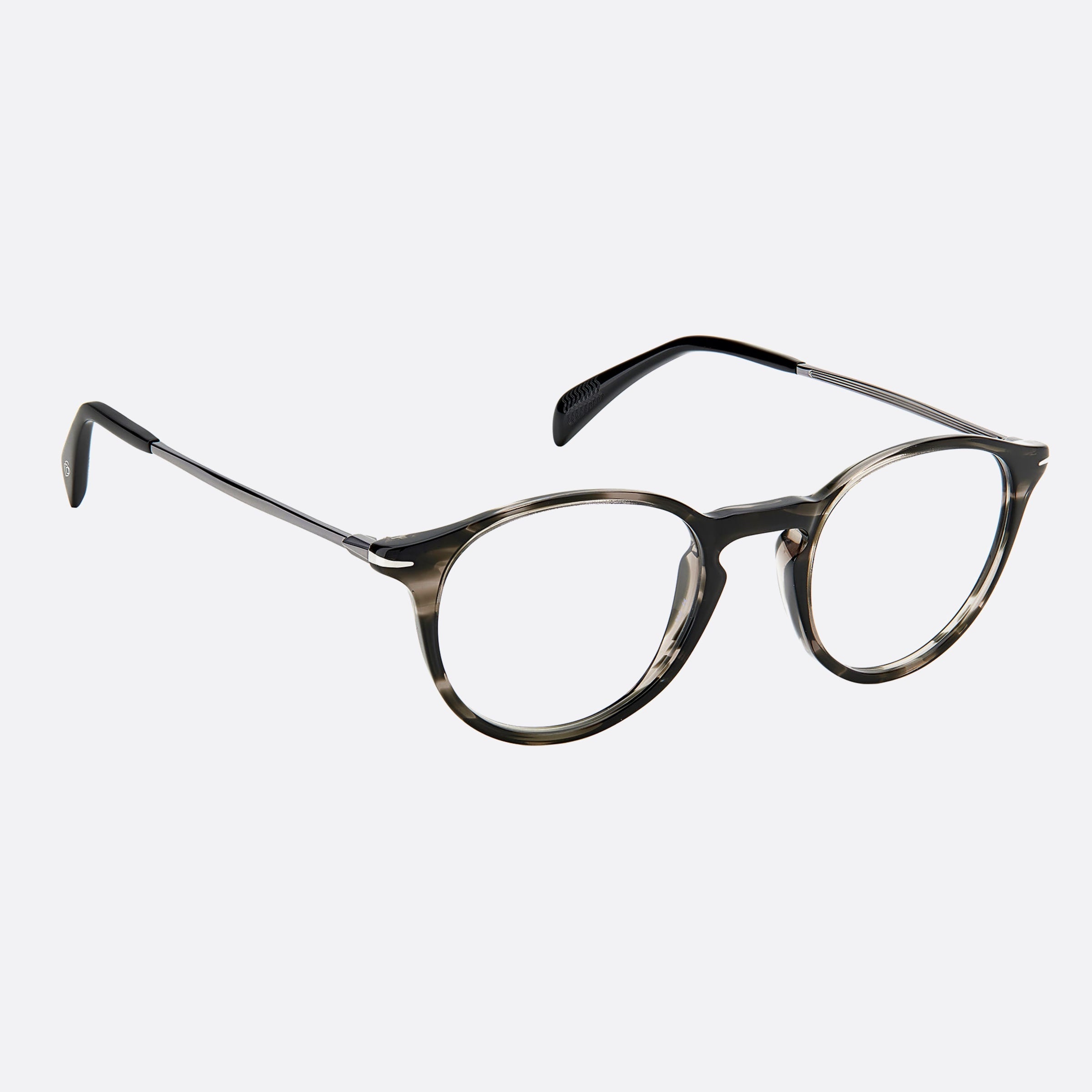David 48mm Beckham 2w8 Grey Round Men Eyeglasses - Detail View