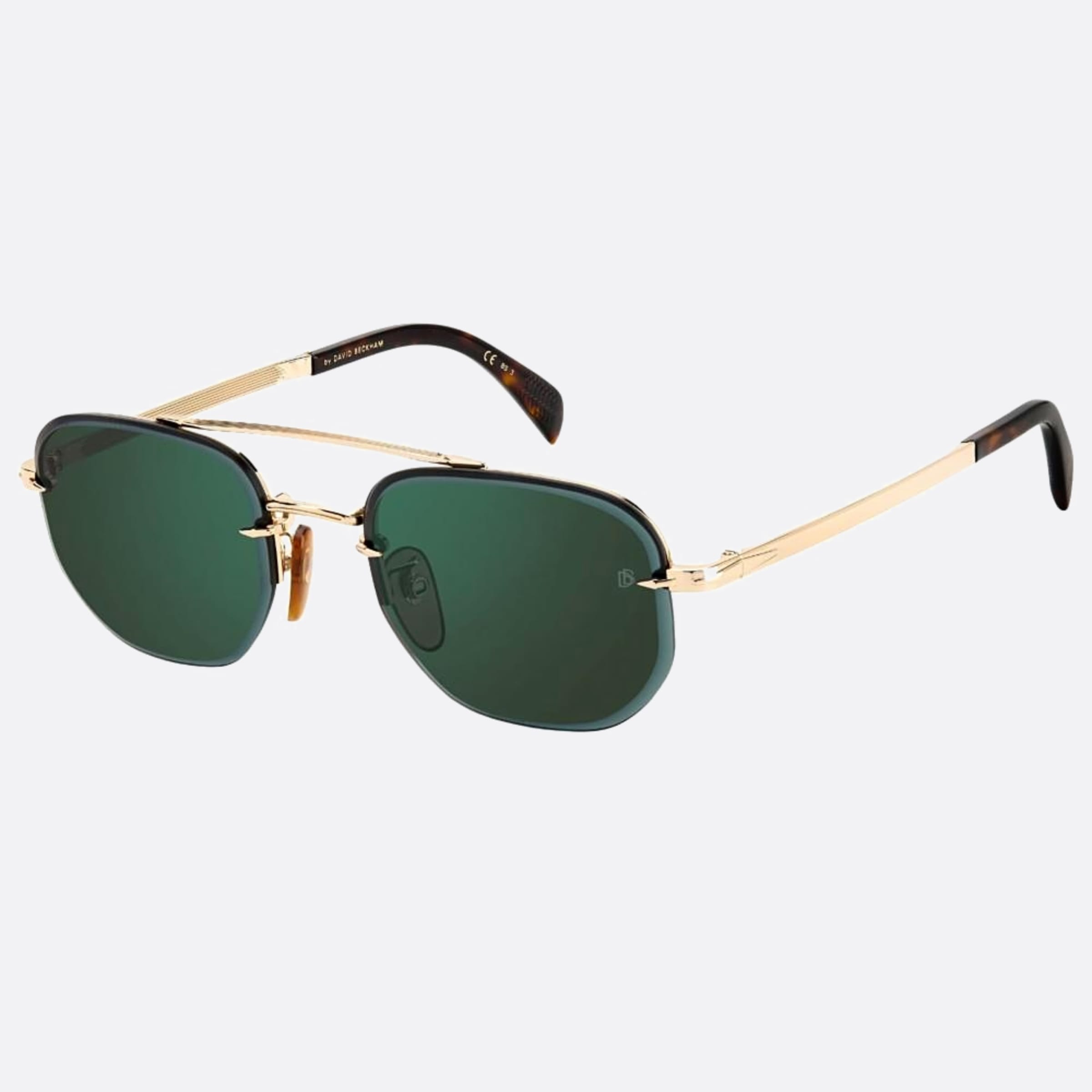 David 53mm Beckham 06j Gold Geometric Men Sunglasses - Side View